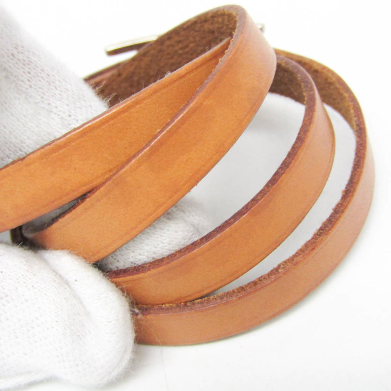 Metal leather bangle Hermes - 6