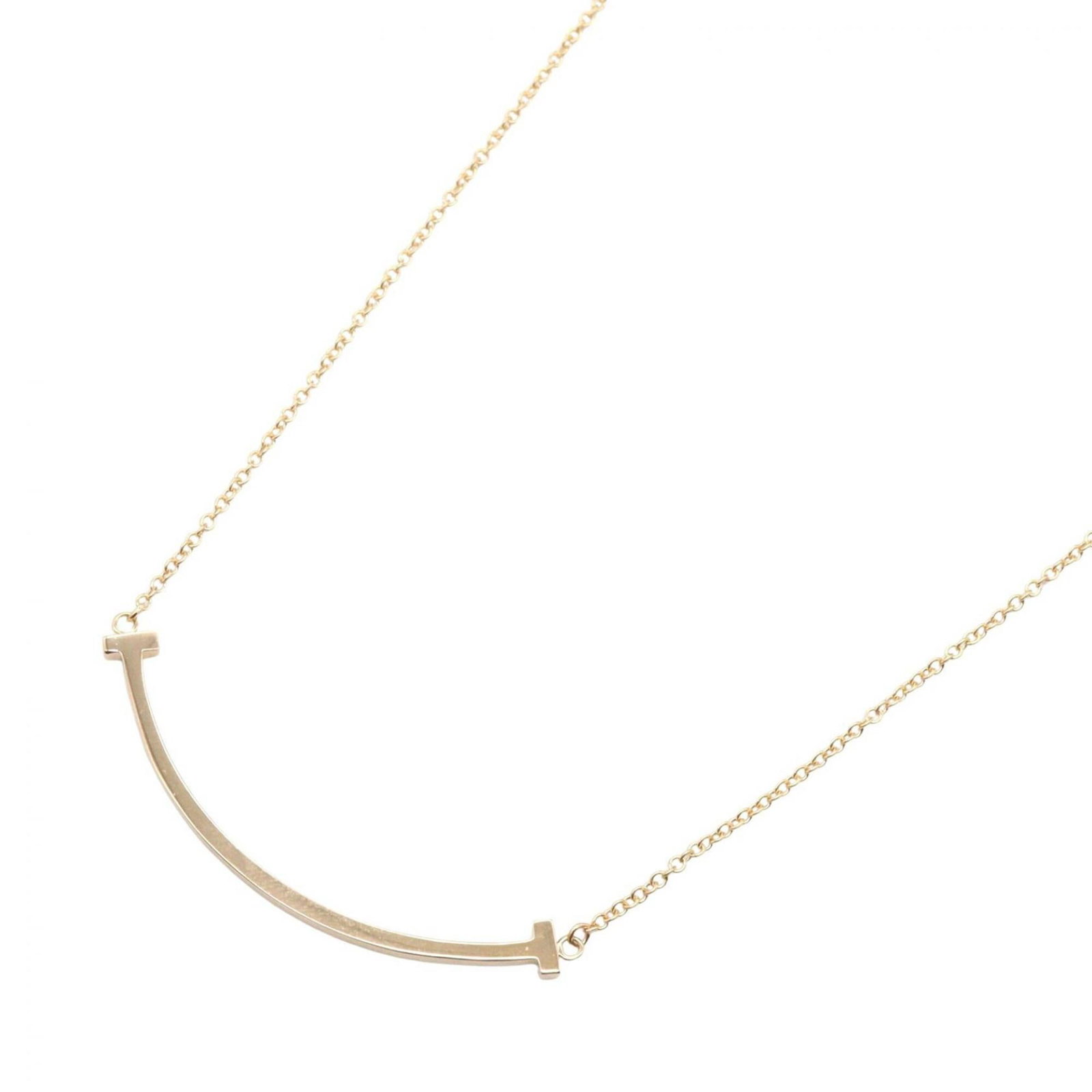 Tiffany & Co. T Smile Small Necklace 18K Pink Gold (Pg) Women'S Tone 60011678: Tiffany & Co. T Smile Small Necklace 18K Pink Gold (Pg) Women'S Tone 60011678 18K pink gold necklace with a small, elegant pendant bearing the Tiffany & Co. T Smile logo, available in a range of neck 