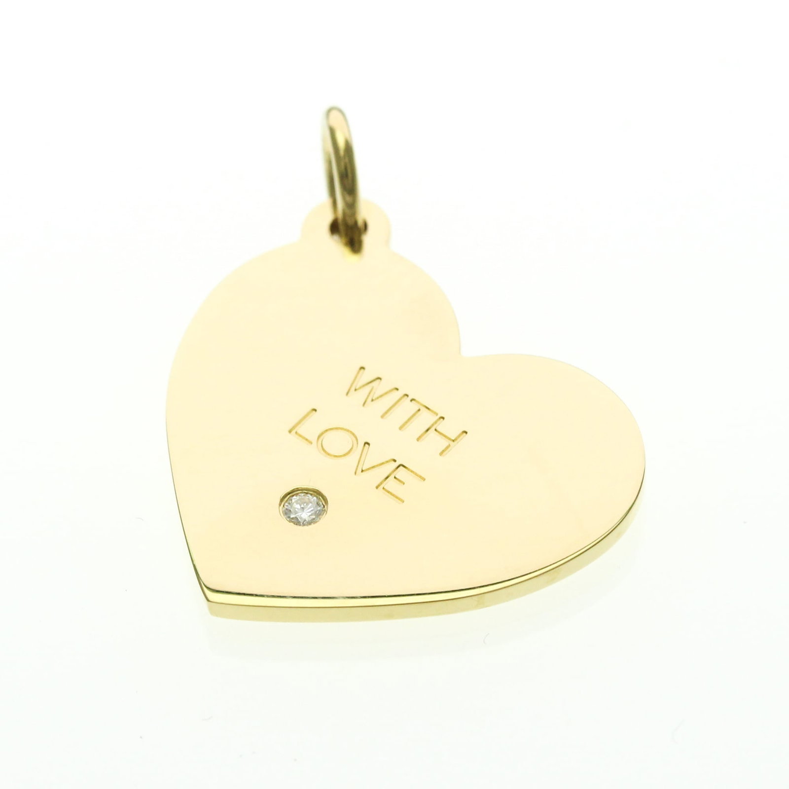 Tiffany Heart Pendant Top With 1 Diamond Yellow Gold (18K) Diamond Menwomen Fashion Pendant: Tiffany Heart Pendant Top With 1 Diamond Yellow Gold (18K) Diamond Menwomen Fashion Pendant Yellow gold (18K) diamond pendant with a heart-shaped design, featuring a single 0.27oz diamond stone, suspe