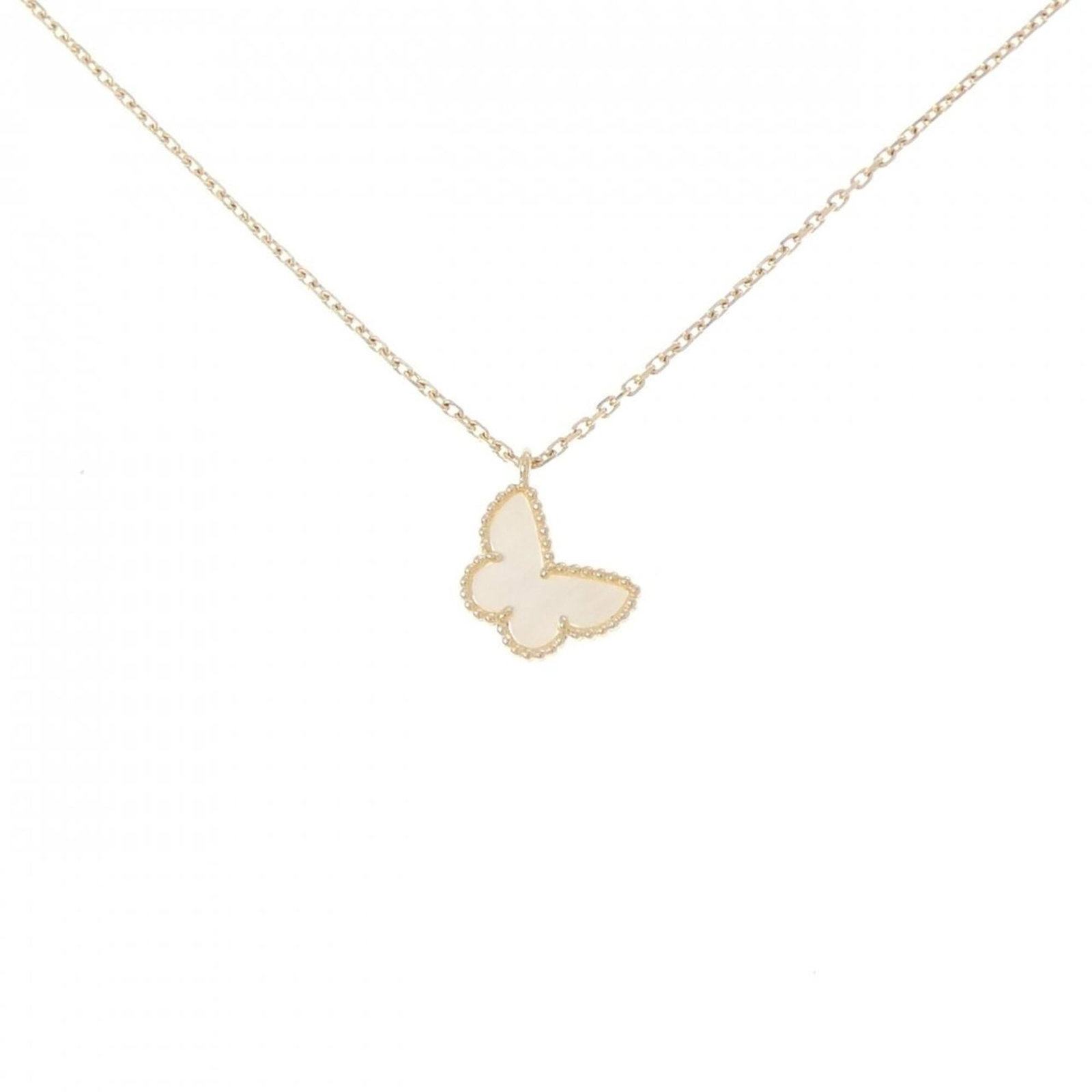 Alhambra Necklace by Van Cleef and Arpels: Alhambra Necklace by Van Cleef and Arpels Yellow Gold Alhambra Necklace by Van Cleef & Arpels, featuring a pendant with intricate details and a 40 cm yellow gold chain. The necklace bears a signature