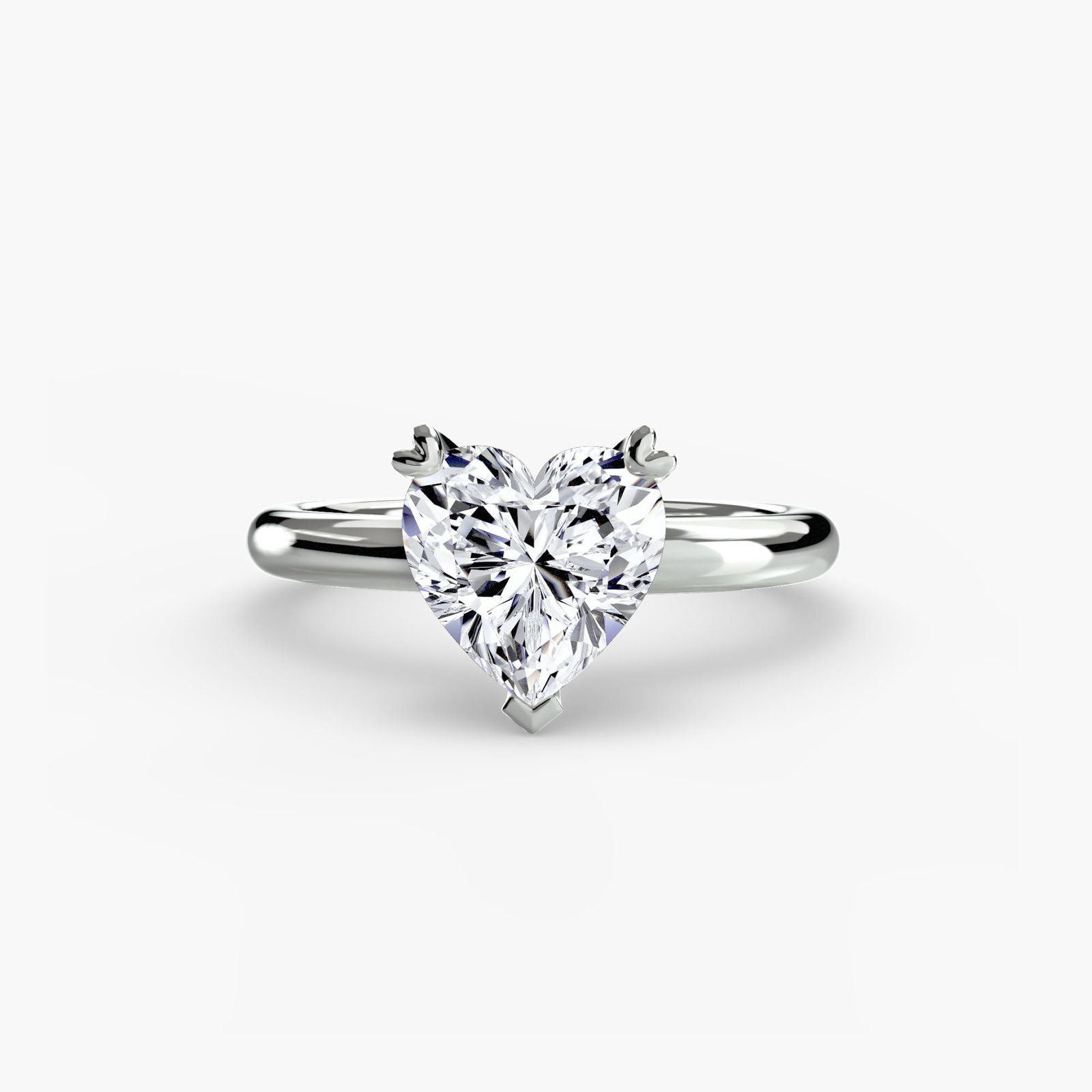 Solitaire Heart 950 Platinum Ring Setting - 2