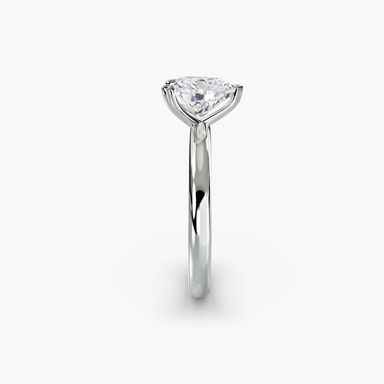 Solitaire Heart 950 Platinum Ring Setting - 3