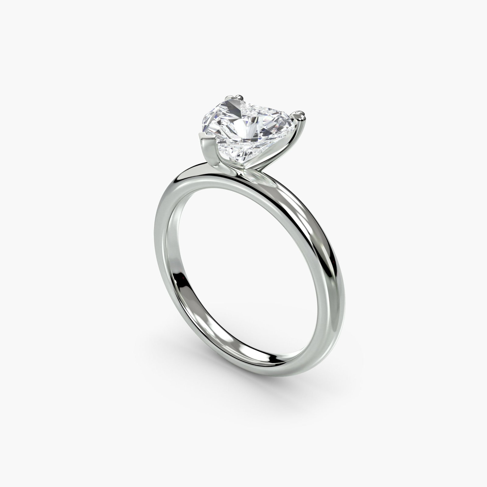 Solitaire Heart 950 Platinum Ring Setting - 5