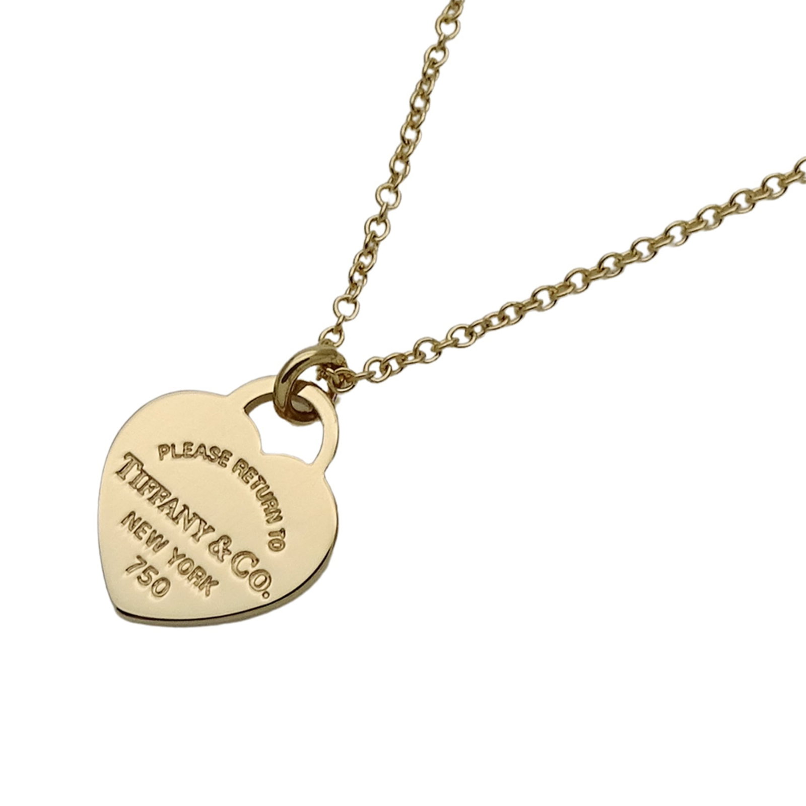 Tiffany & Co. Women'S Necklace 750Yg Mini Heart Tag Yellow Gold Jewelry: Tiffany & Co. Women'S Necklace 750Yg Mini Heart Tag Yellow Gold Jewelry Yellow gold necklace with a 750YG Tiffany & Co. mini heart tag pendant, crafted from 18K yellow gold and available in sizes to