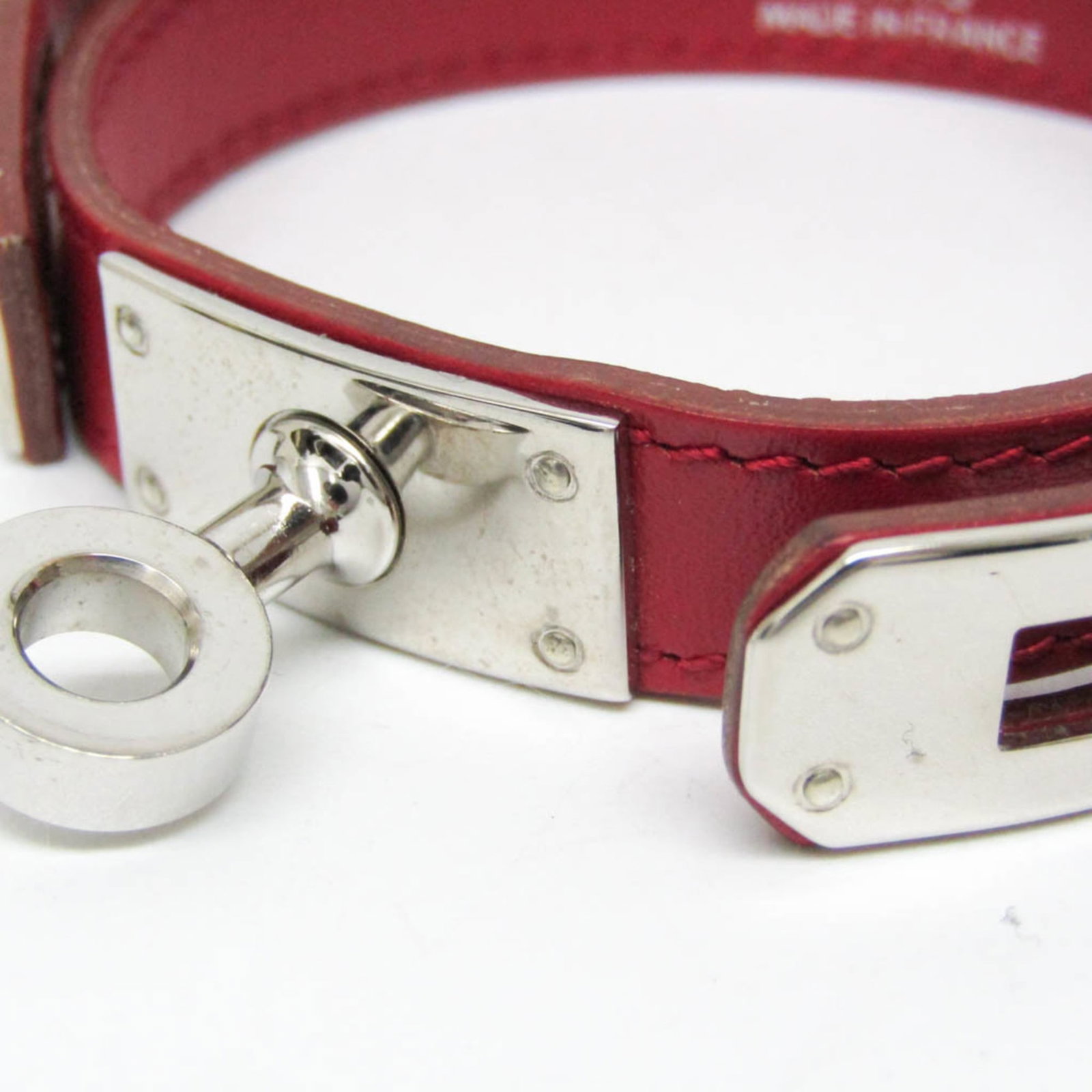 Metal leather bangle Hermes - 3