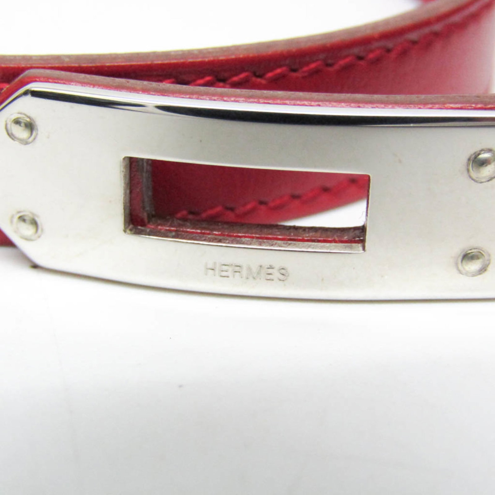 Metal leather bangle Hermes - 6