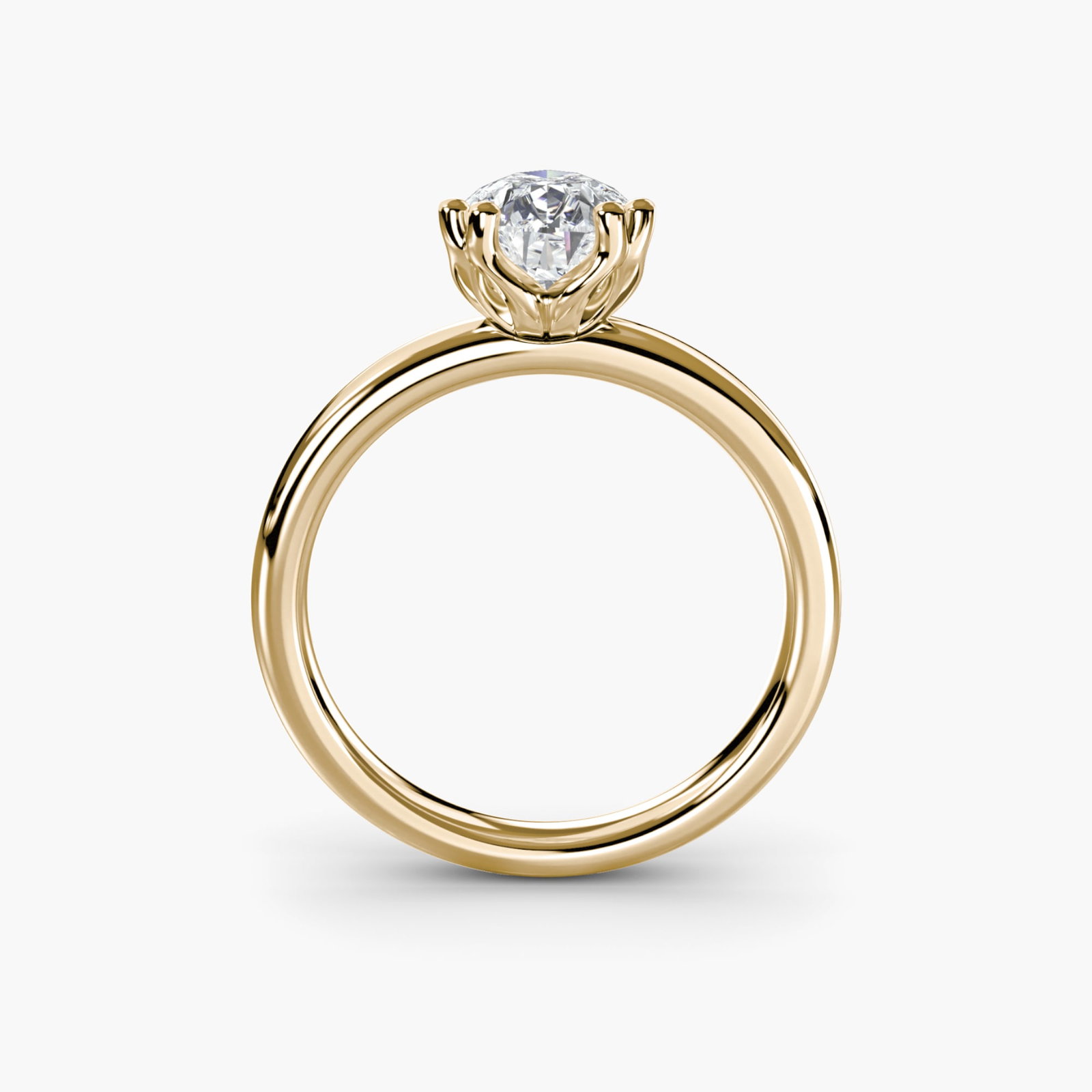 Solitaire Pear 14Kt Yellow Gold Ring Setting (1 of 5)