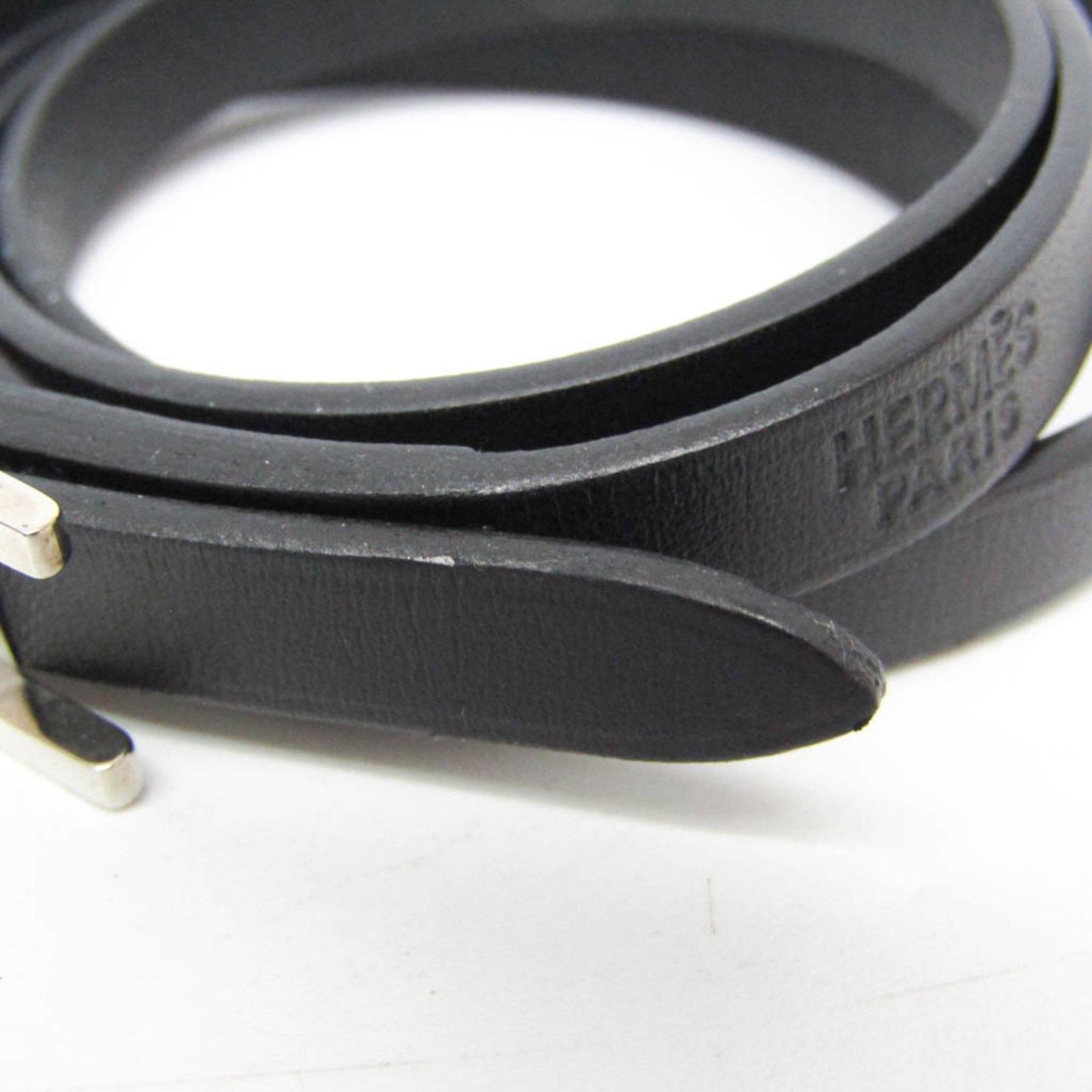 Metal leather bangle Hermes - 4