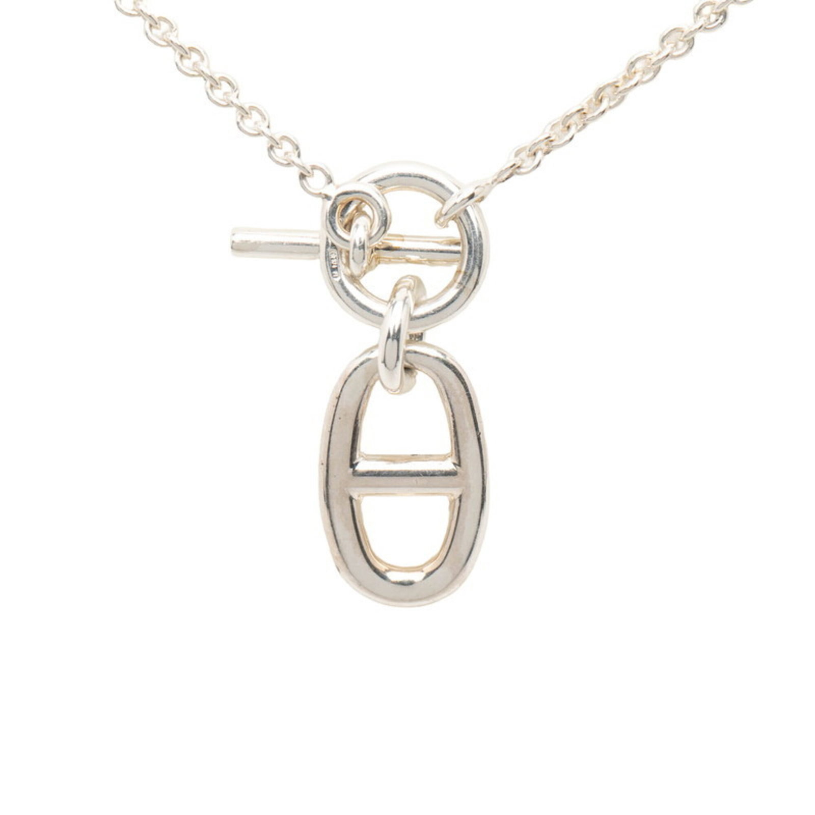 Women's Sv925 Silver Necklace Pendant Hermes Chaine Ancre D'Amulette (1 of 4)