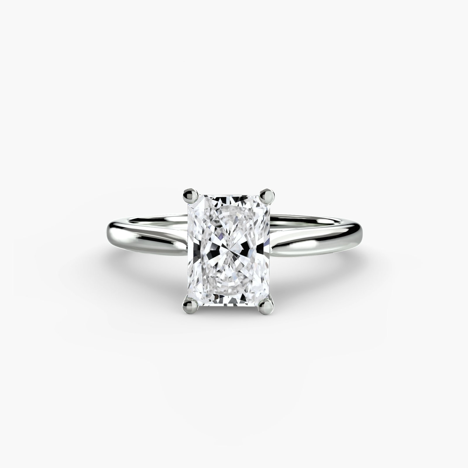 Solitaire Radiant 950 Platinum Ring Setting - 2