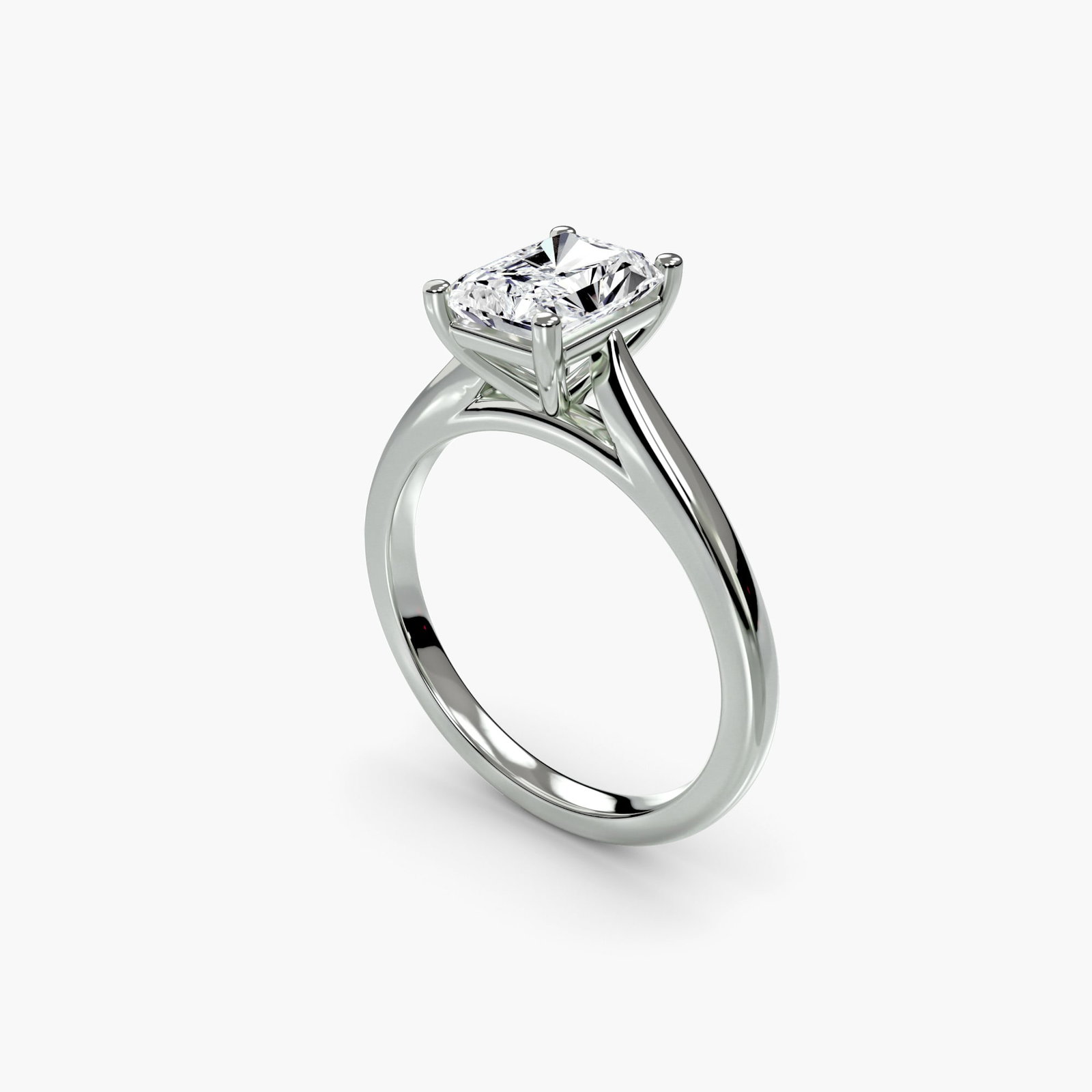 Solitaire Radiant 950 Platinum Ring Setting - 5