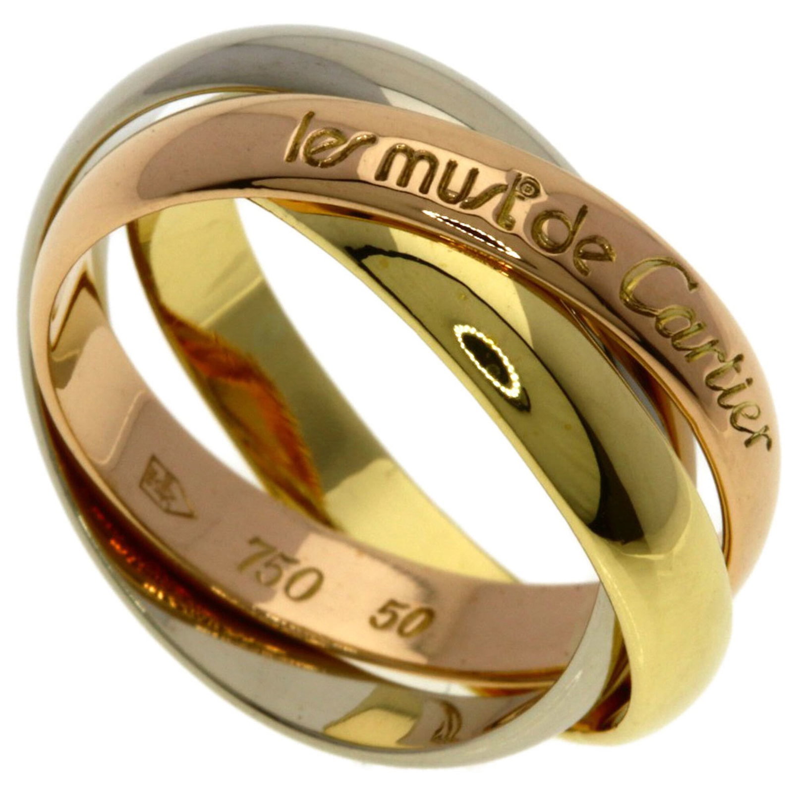 Cartier Pink 18k White 18k Yellow Gold Ring Band: Cartier Pink 18k White 18k Yellow Gold Ring Band Cartier Pink 18k White 18k Yellow Gold Ring Band features a beautiful combination of pink, white, and yellow gold, creating a striking visual effect.