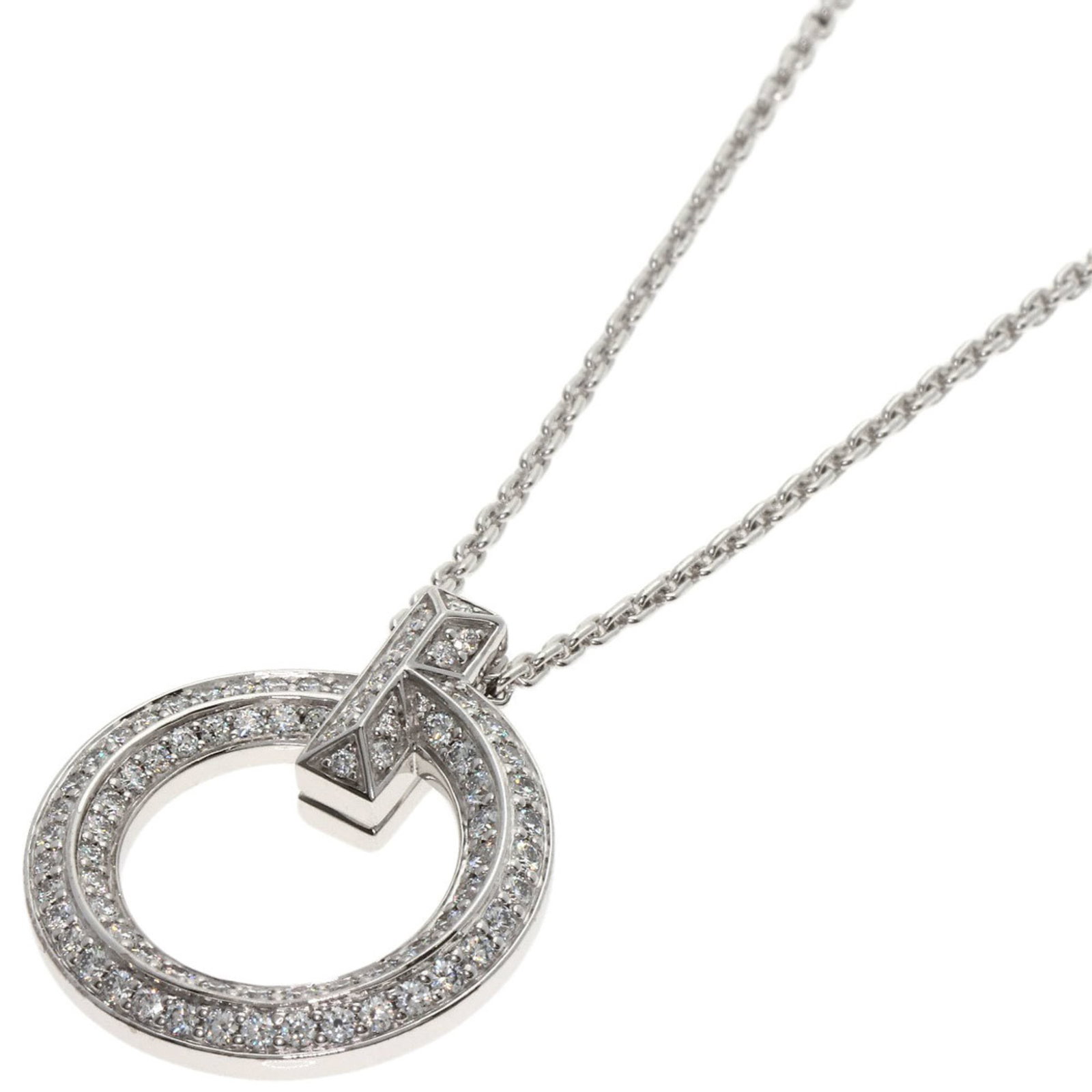 Tiffany T-One Full Diamond Necklace In 18K White Gold For Women. Tiffany & Co.: Tiffany T-One Full Diamond Necklace In 18K White Gold For Women. Tiffany & Co. Tiffany & Co.'s iconic T-One necklace boasts a stunning full diamond pendant in 18K white gold, weighing 0.72 carats and 