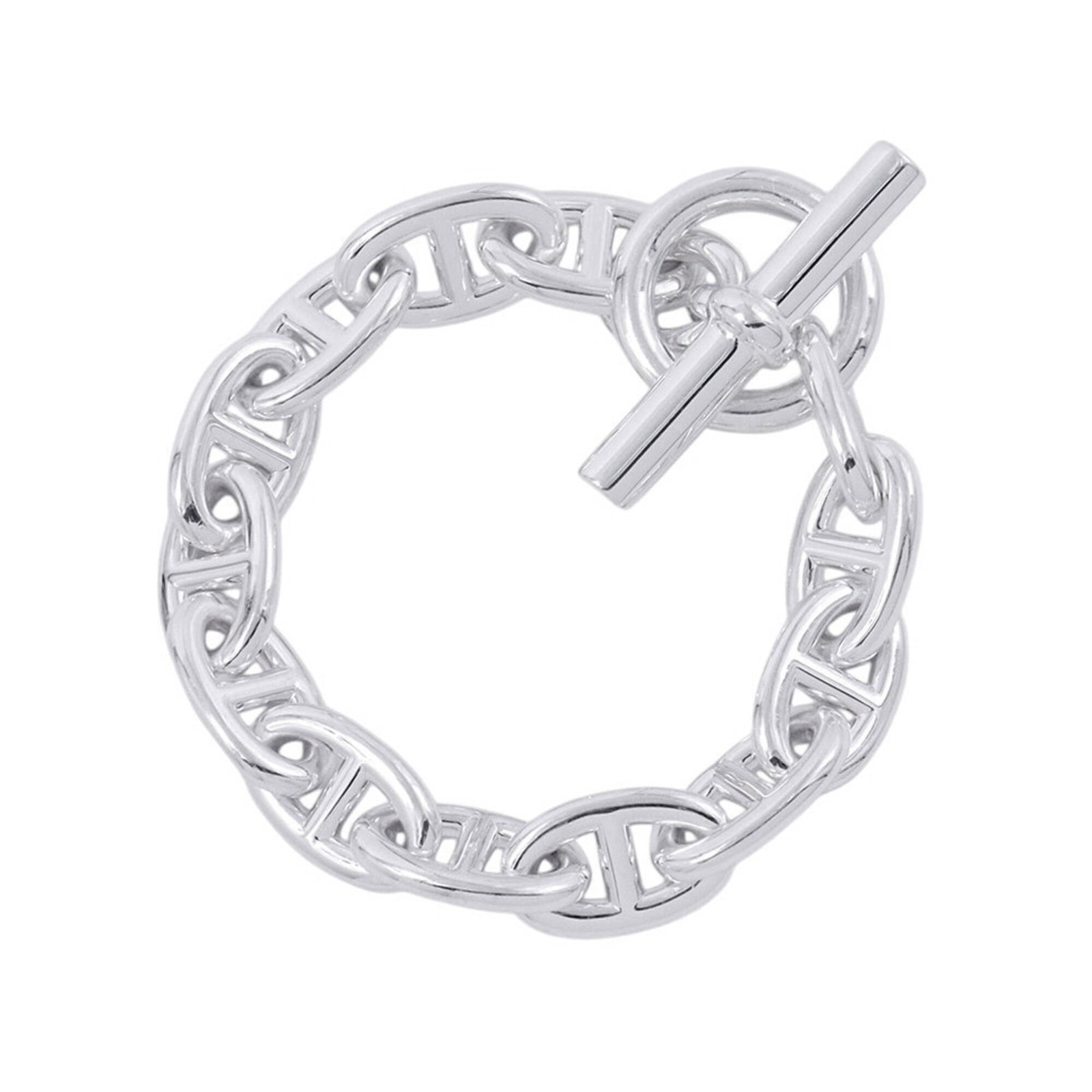 Silver Charm Bracelet 925 by Hermes: Silver Charm Bracelet 925 by Hermes Silver Charm Bracelet 925 by Hermes - A versatile and elegant accessory, this 25.5cm charm bracelet features sterling silver construction and a classic design that 