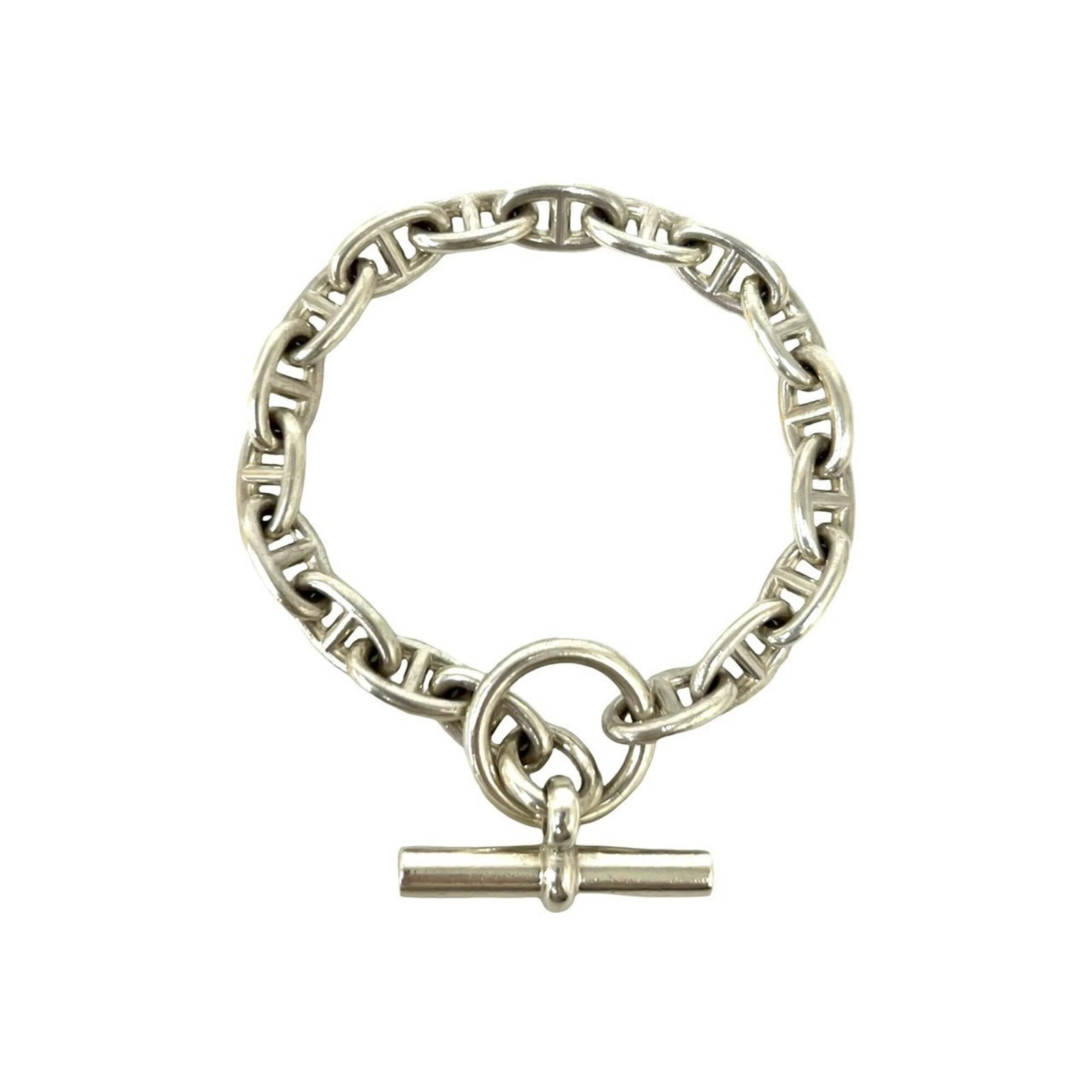 Silver Charm Bracelet 925 by Hermes: Silver Charm Bracelet 925 by Hermes Silver Charm Bracelet 925 by Hermes - A delicate, sterling silver charm bracelet with a subtle sheen, measuring 20cm in length. The bracelet bears signs of previous