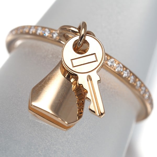 Kelly Clochette Hermes Ring Diamond Eu51 18K Gold Rose 750 (1 of 5)