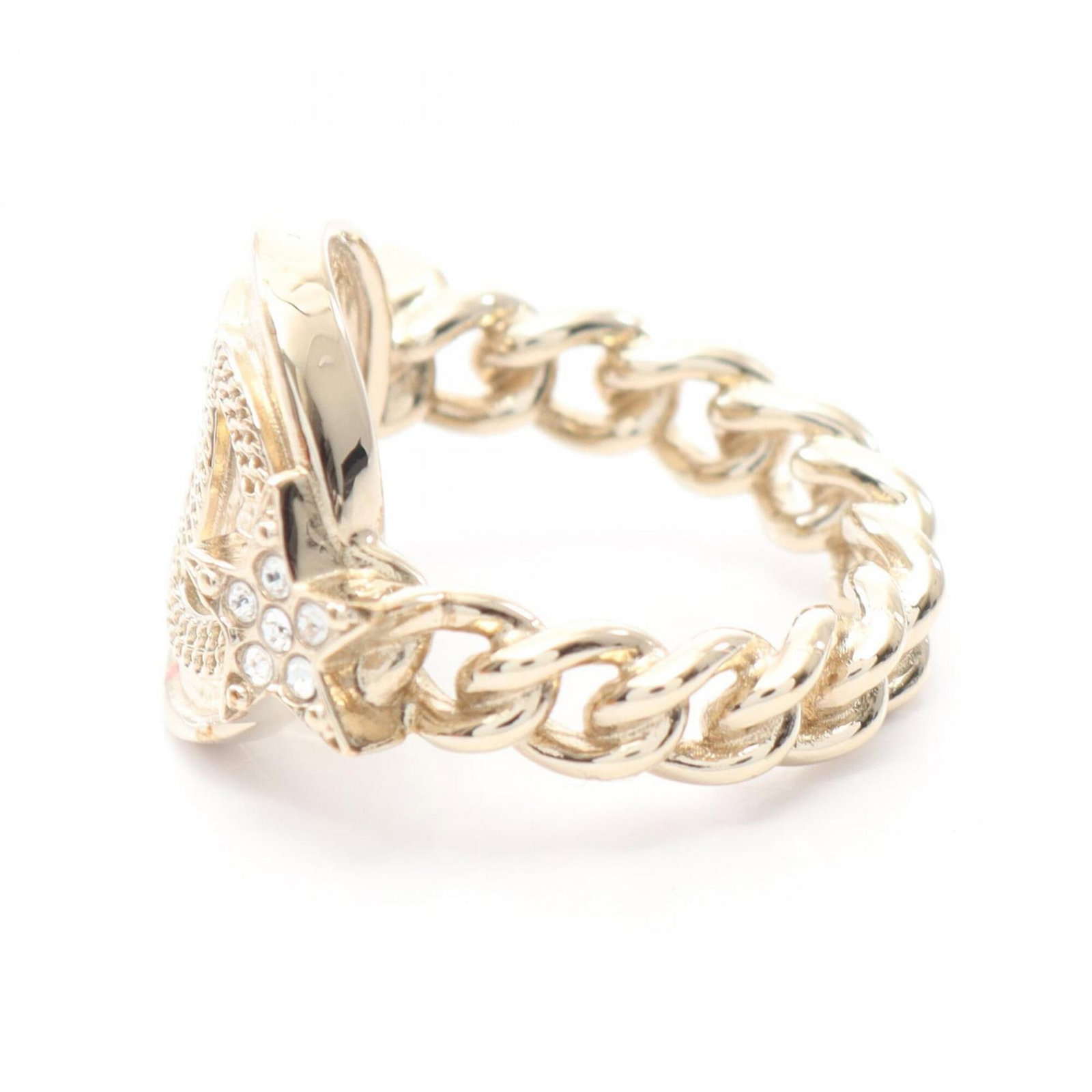 Gold Plating Rhinestone Ring Chanel - 2
