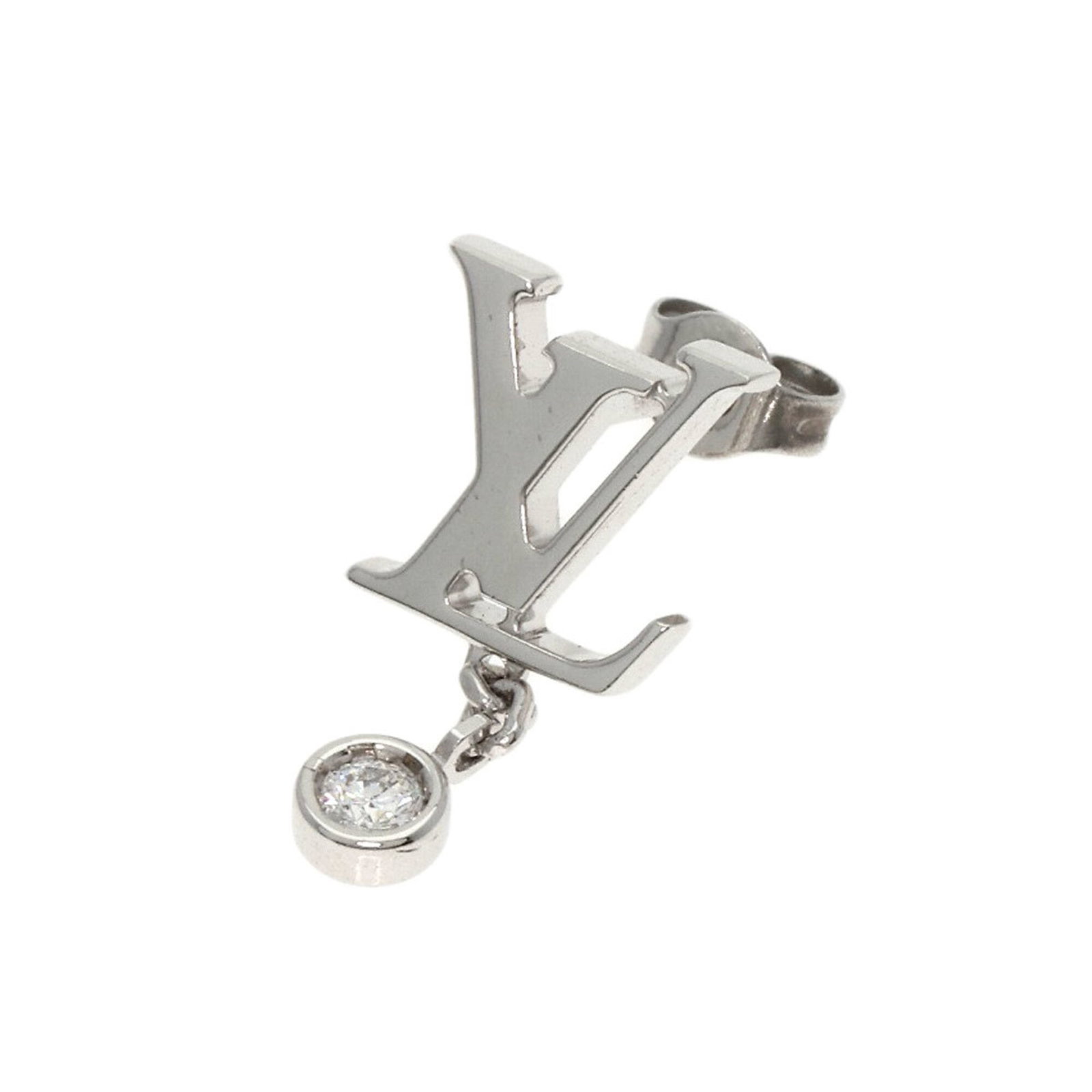 Louis Vuitton Stud Earrings White Gold (18K): Louis Vuitton Stud Earrings White Gold (18K) Stud earrings in white gold (18K) from Louis Vuitton, bearing the brand's signature style. Measuring 15.70mm x 7.70mm, these single earring pieces offer a 