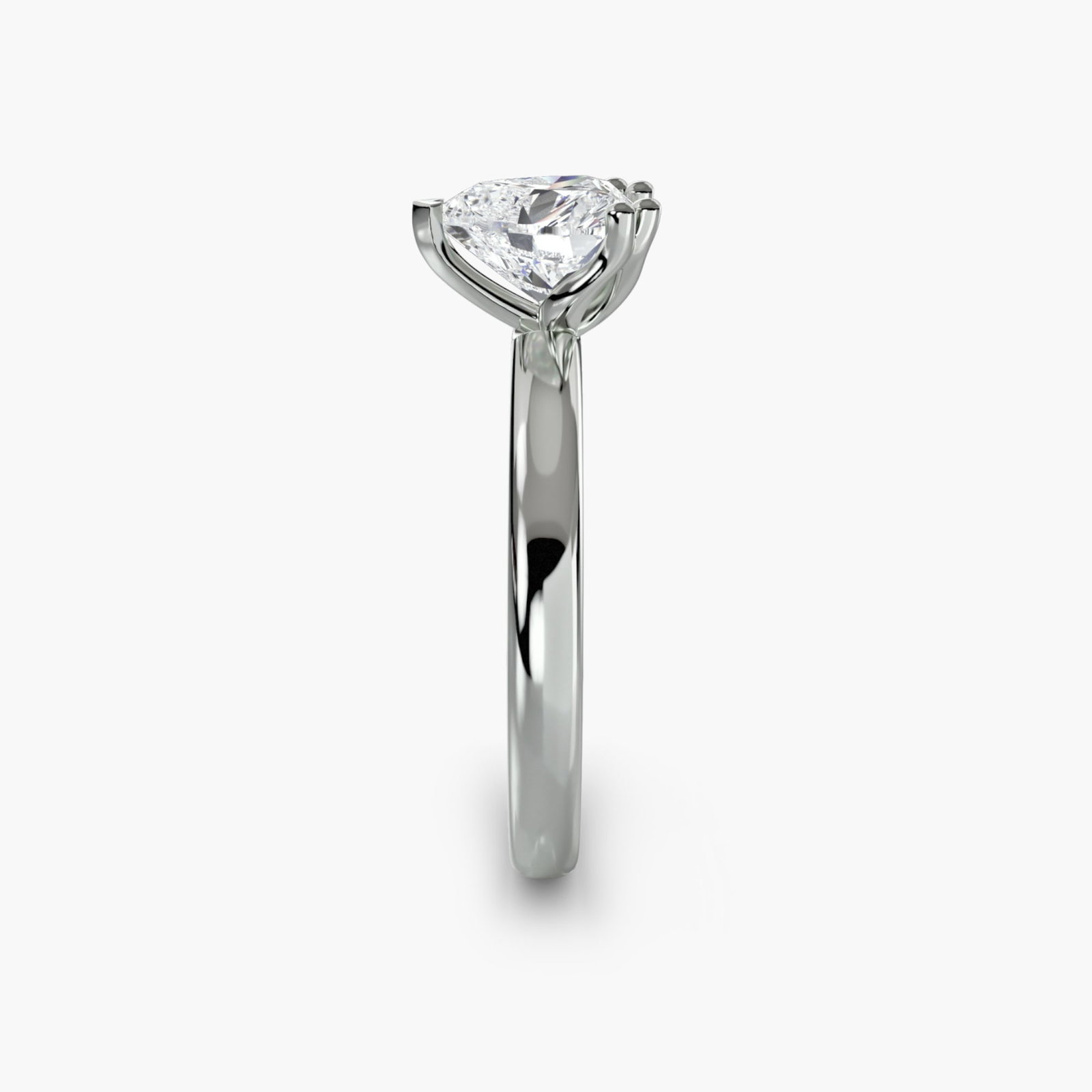 Solitaire Heart 950 Platinum Ring Setting - 3