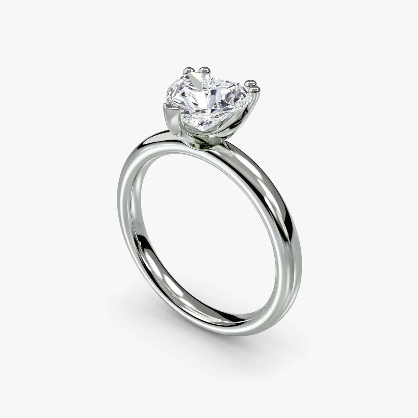 Solitaire Heart 950 Platinum Ring Setting - 5
