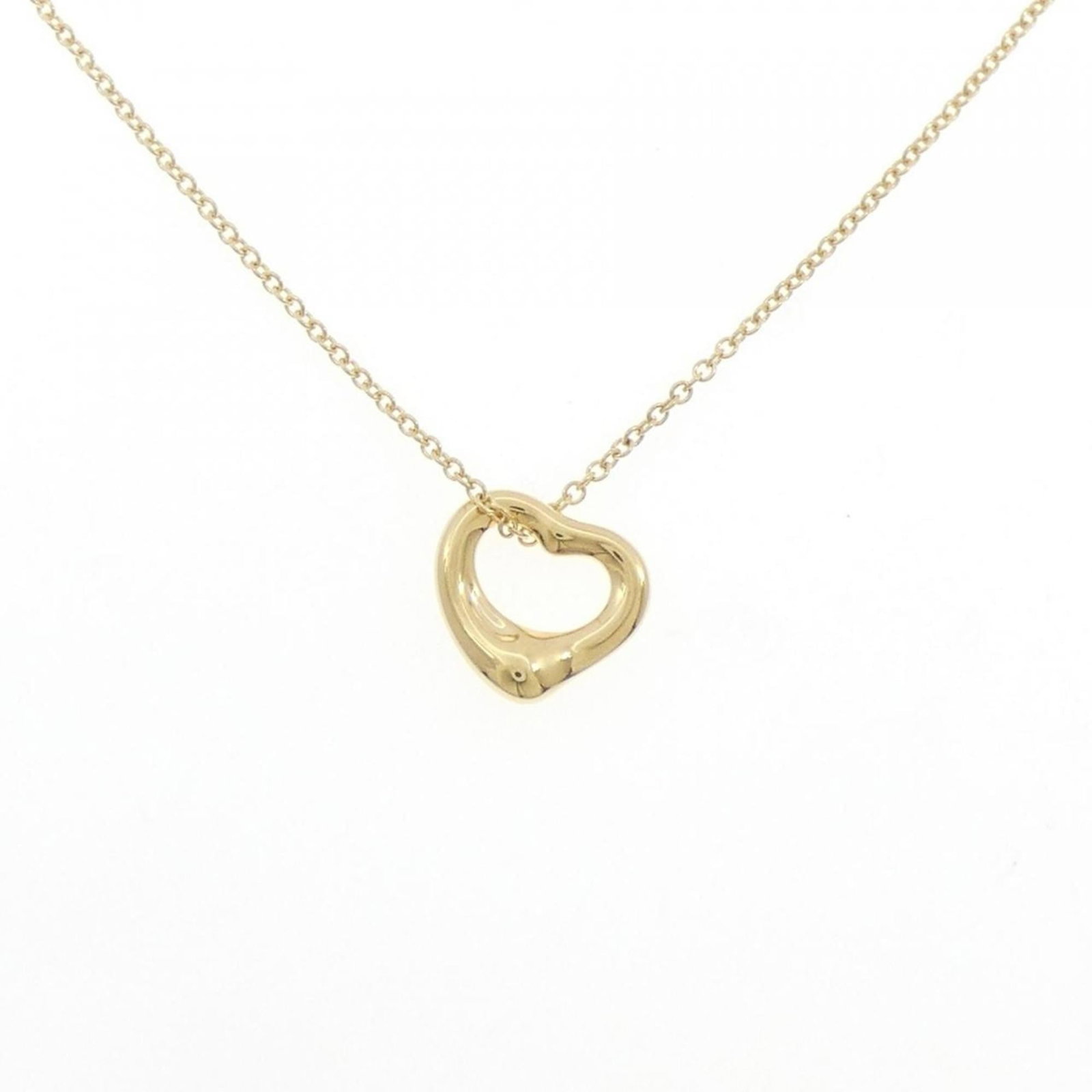 Heart Open Tiffany Necklace: Heart Open Tiffany Necklace Yellow Gold (18K) Heart Open Tiffany Necklace, featuring a pendant with dimensions 10.9mm x 10.6mm and a neck circumference of 41 cm / 16.14''. This necklace is made from h