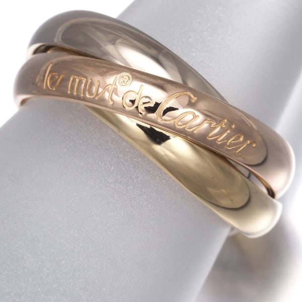 Cartier Ring Trinity 3Color Classic Eu52 18K 750 Yellow White Rose Gold (1 of 4)