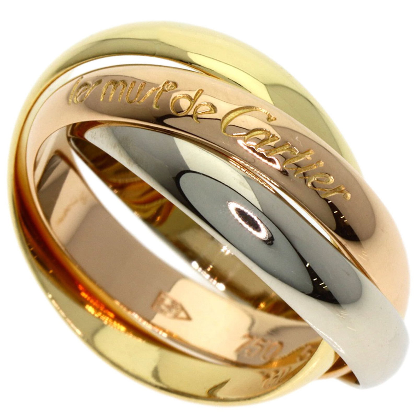 Cartier Pink 18k White 18k Yellow Gold Ring Band: Cartier Pink 18k White 18k Yellow Gold Ring Band Pink Gold, White Gold, Yellow Gold Ring Band from Cartier. This 18k pink gold band features a beautiful combination of white and yellow gold, adding de