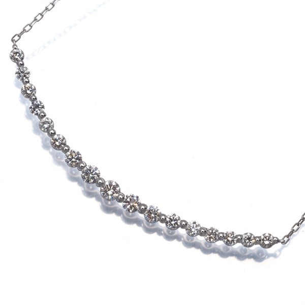 Diamond 1.00Ct Line 17P Necklace 900 850 Platinum: Diamond 1.00Ct Line 17P Necklace 900 850 Platinum 900 platinum metal purity and line 17p craftsmanship come together in this stunning diamond necklace, featuring a 1.00ct natural diamond pendant. The