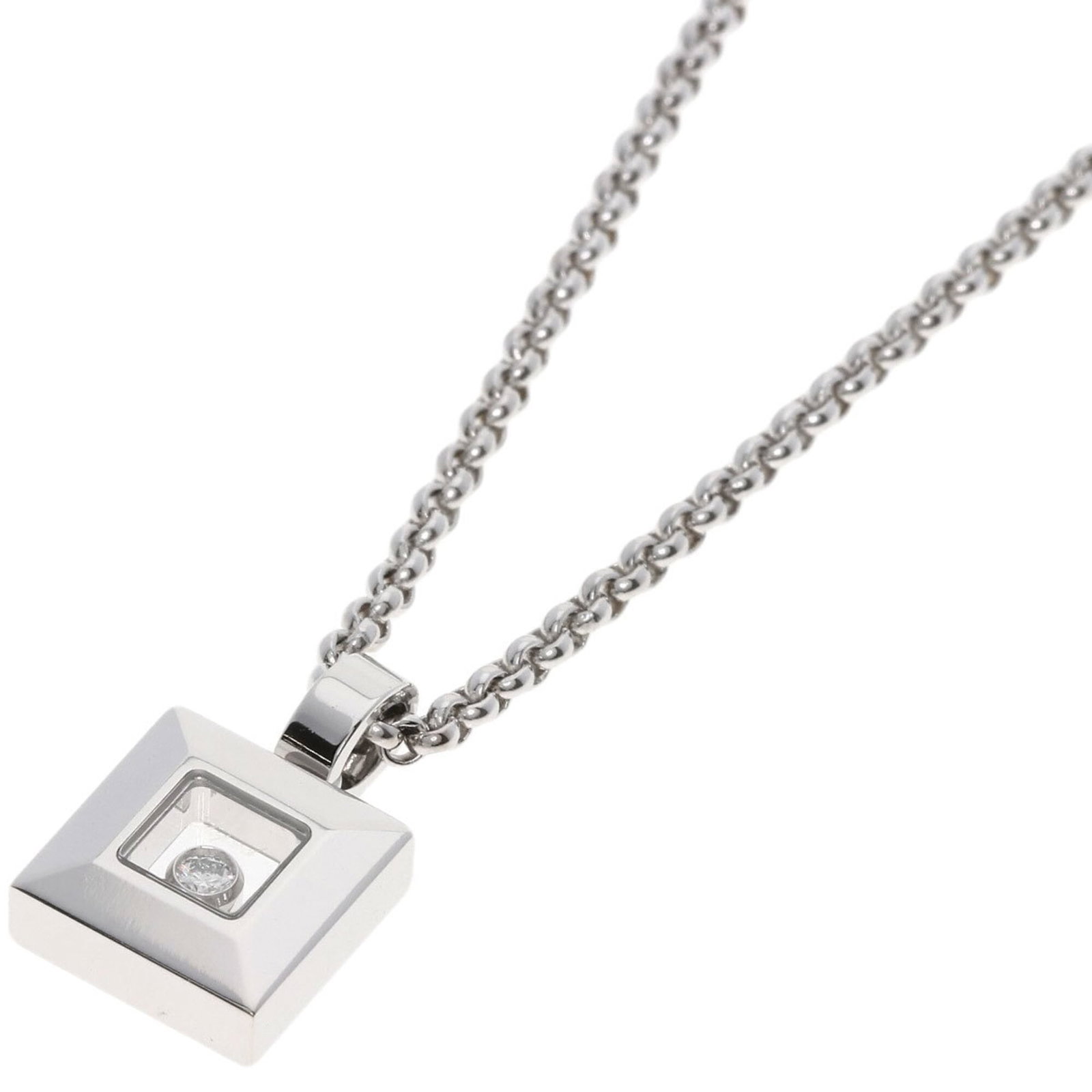 Chopard Happy Diamonds Necklace 18K White Gold Women'S: Chopard Happy Diamonds Necklace 18K White Gold Women'S Chopard's iconic Happy Diamonds Necklace shines in 18K white gold, featuring 13.8g of sparkling diamonds weighing approximately 0.48oz. This eleg