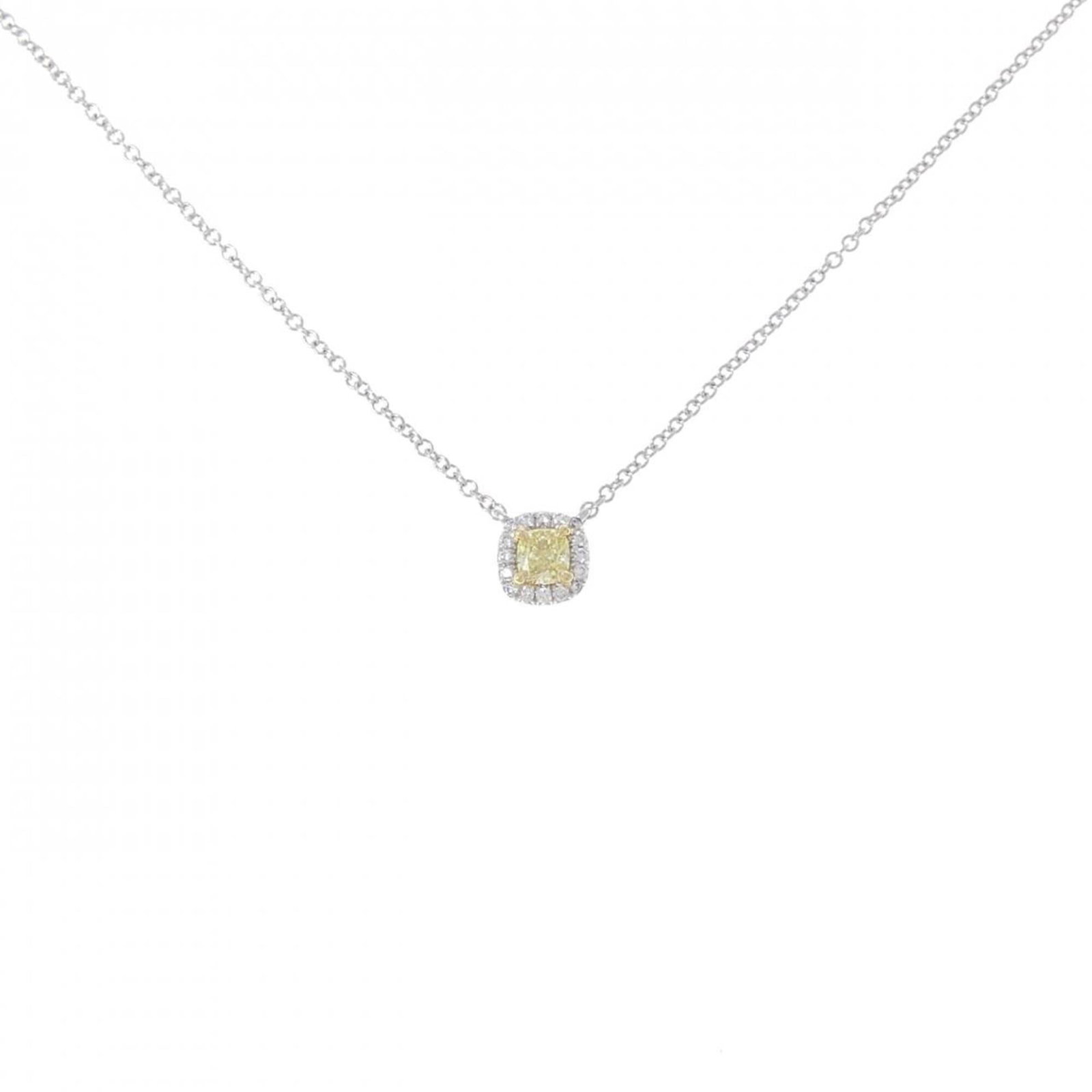 Tiffany & Co. Soleste Necklace 0.19Ct Fiy Si1: Tiffany & Co. Soleste Necklace 0.19Ct Fiy Si1 Tiffany & Co. Soleste Necklace features a stunning 0.19Ct Fiy Si1 diamond set in platinum 950, yellow gold (18K) pendant. The necklace boasts a 41 cm / 16