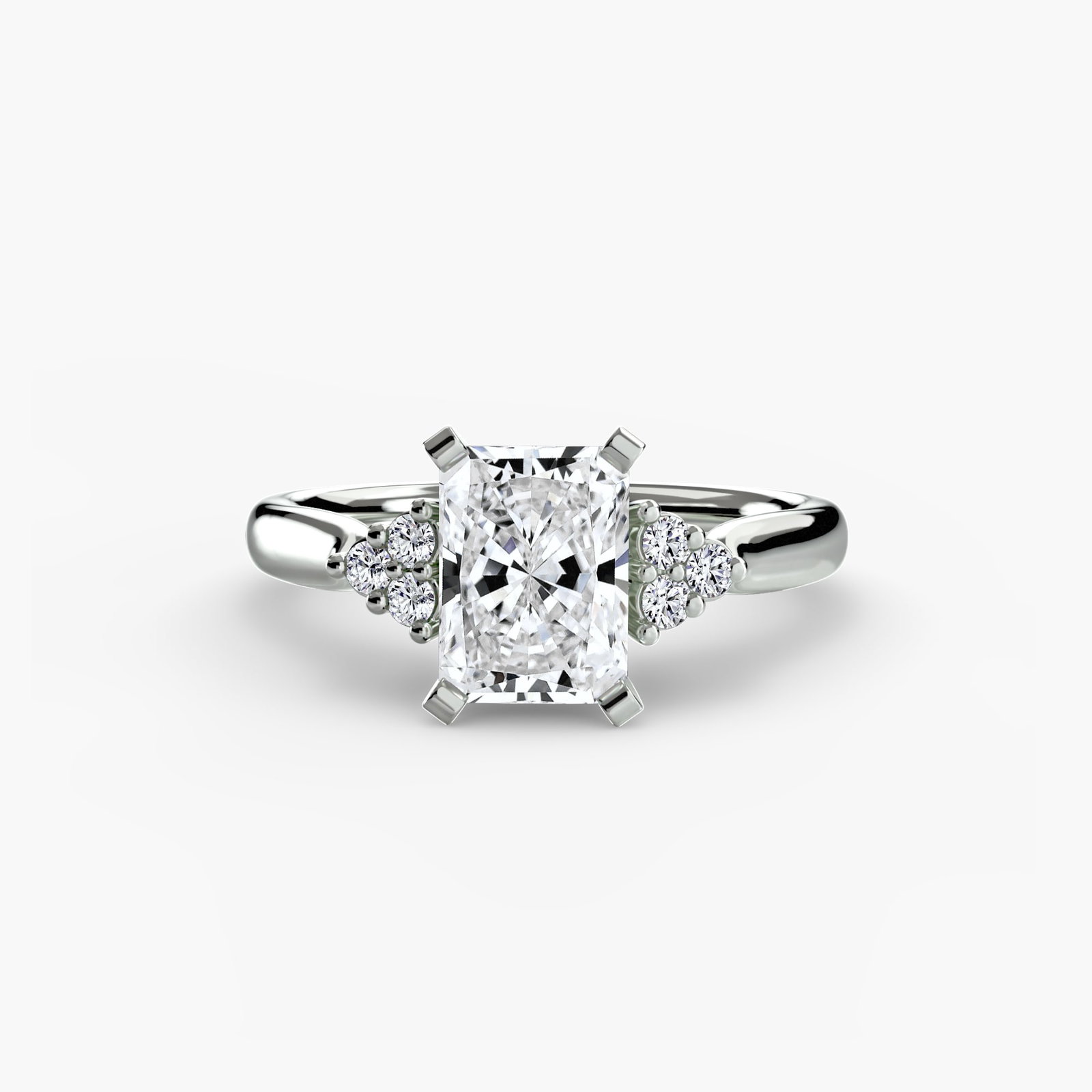 Solitaire Radiant 950 Platinum Ring Setting - 2
