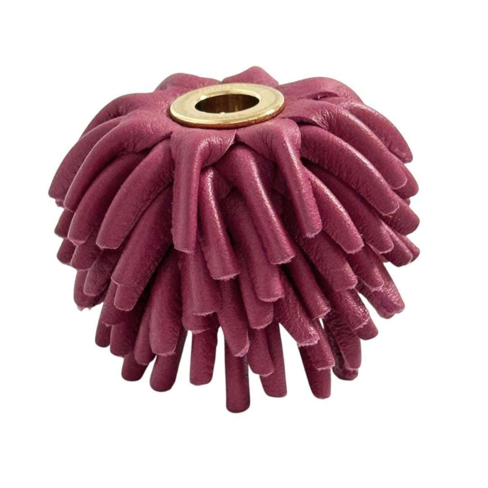 Handbag Charm Leather Metal of Loewe: Handbag Charm Leather Metal of Loewe The Loewe handbag charm features a striking purple and red leather design, complemented by metal accents. Measuring approximately 35mm x 40mm, it boasts a unique