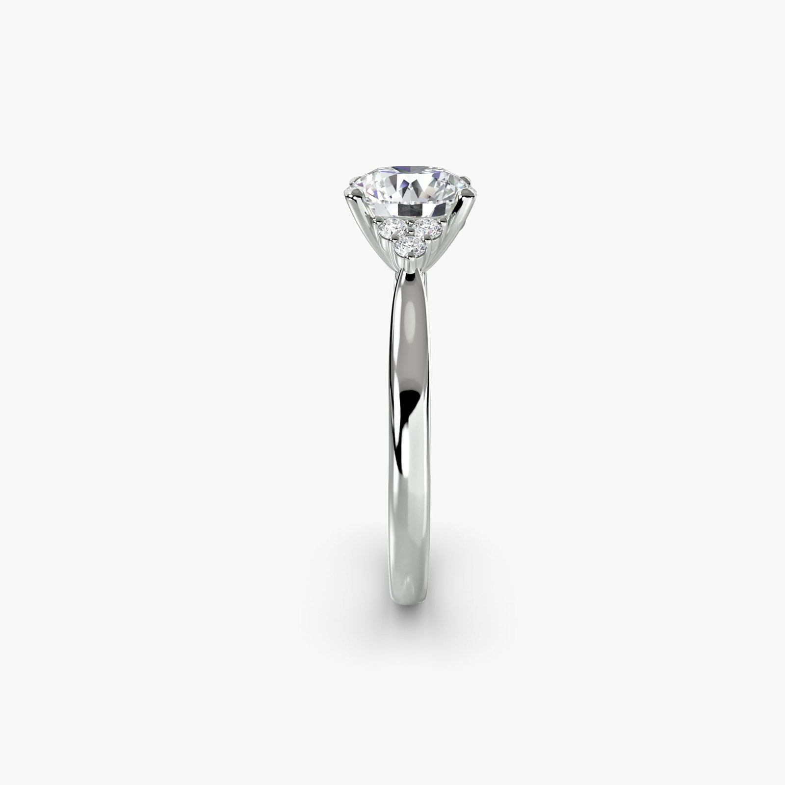 Solitaire Round 18Kt White Gold Ring Setting - 3