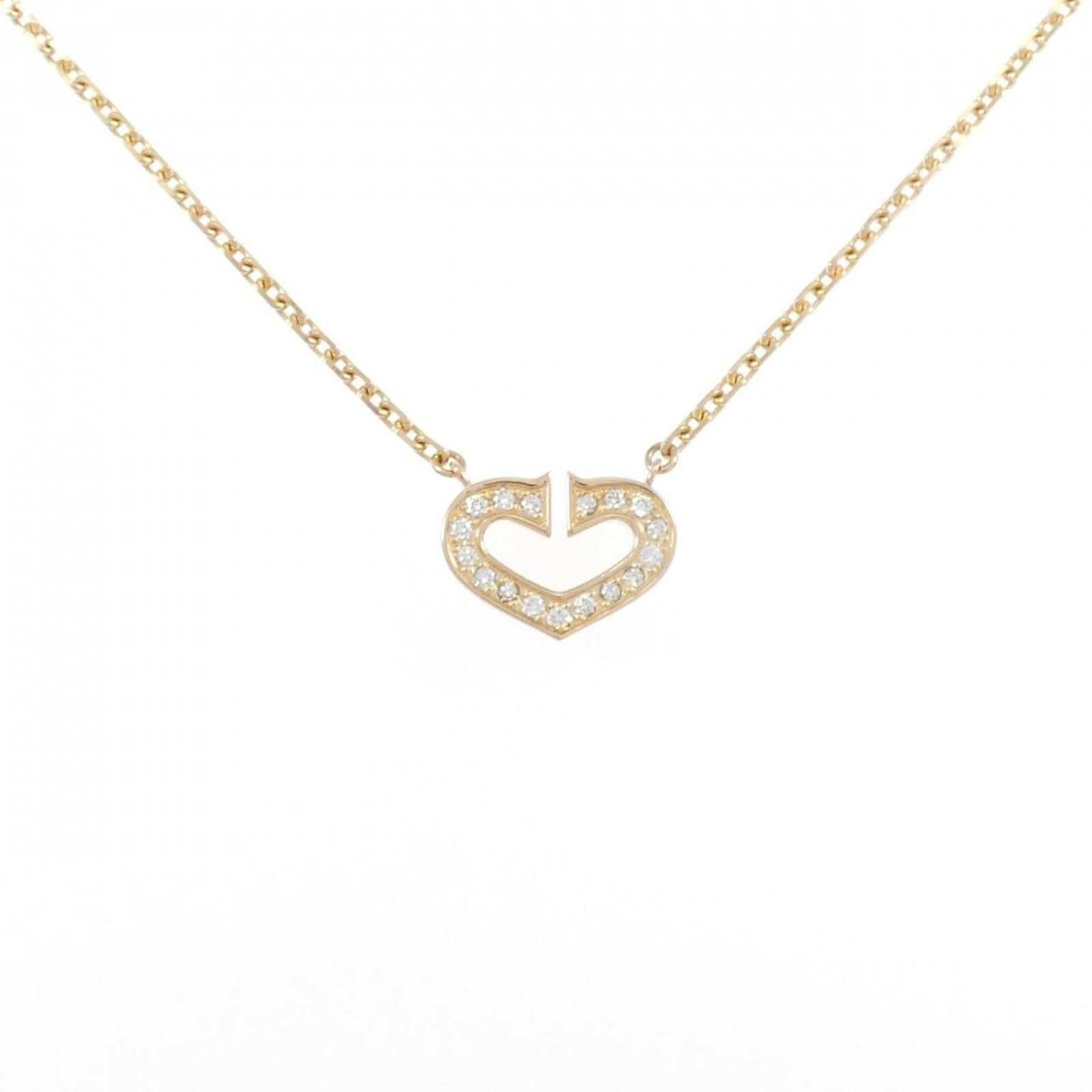Heart Necklace from Cartier: Heart Necklace from Cartier Pink gold Cartier necklace featuring a heart pendant, with a 42 cm circumference and a 9.2mm x 12.4mm pendant size. The necklace has some traces of usage, including