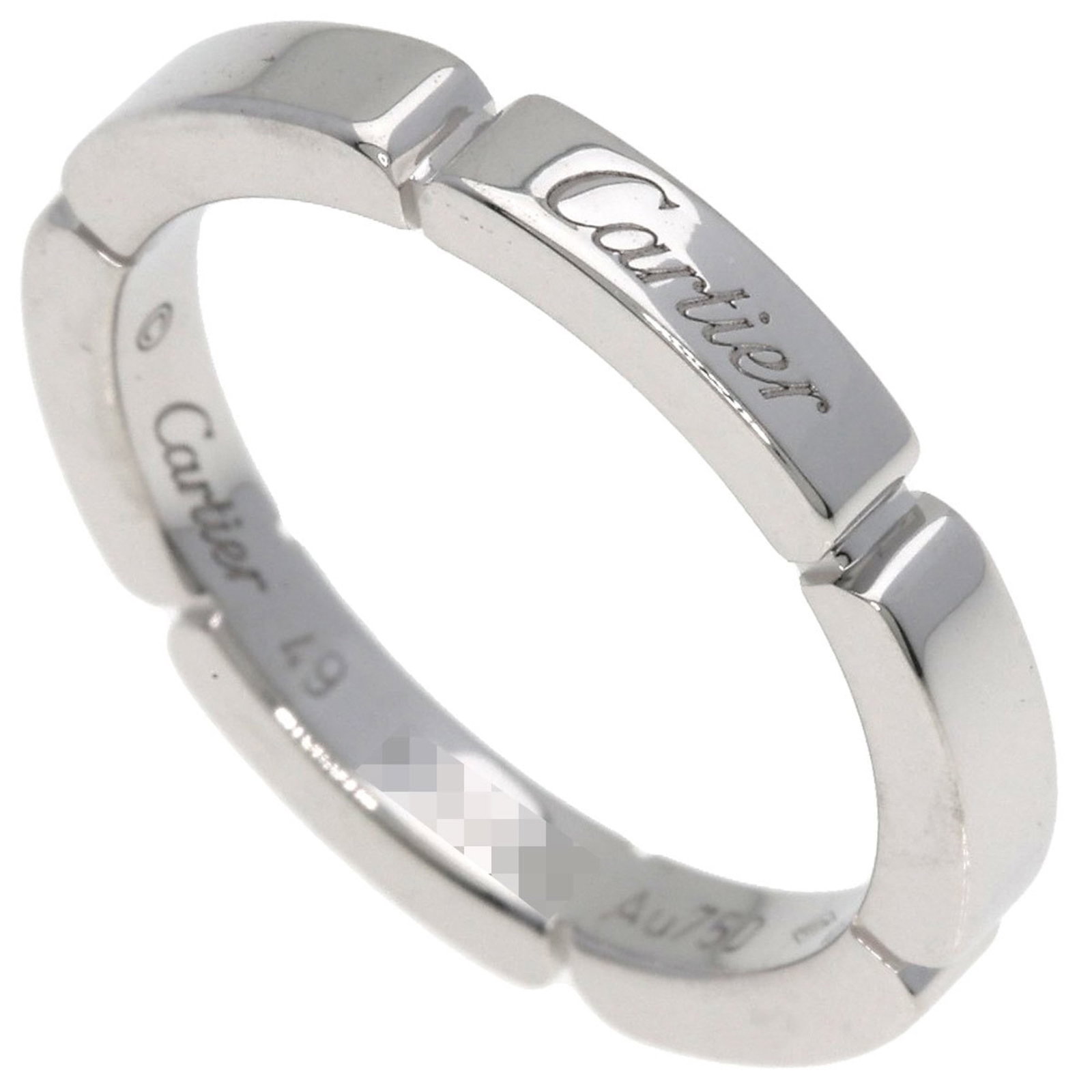 White Gold Cartier Band Ring 18K: White Gold Cartier Band Ring 18K 18K White Gold Cartier Band Ring for Women in Excellent Condition. This beautiful ring features a classic band design made from high-quality white gold, with some