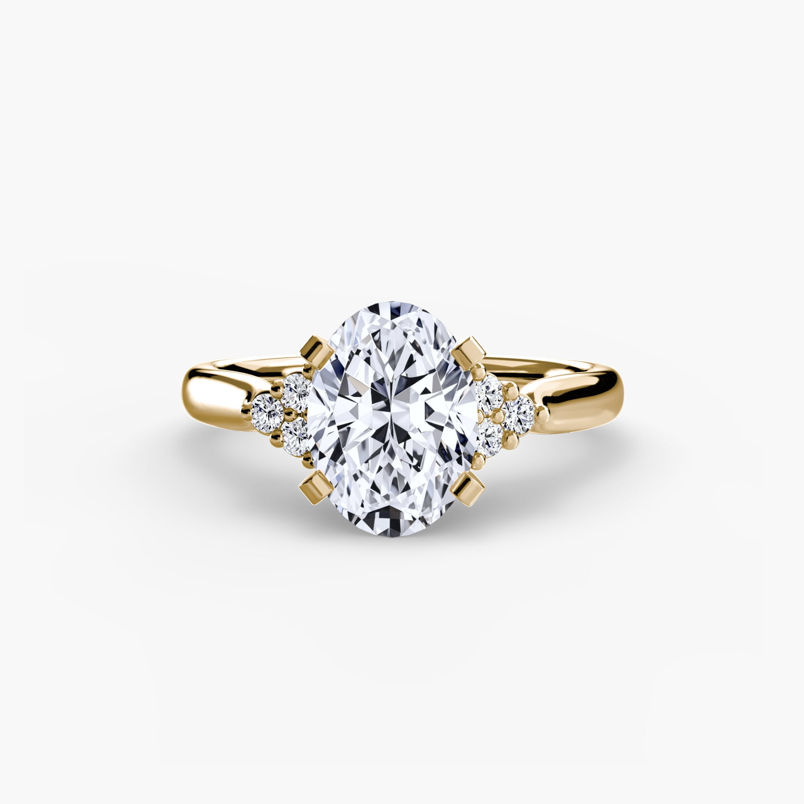 Solitaire Oval 18Kt Yellow Gold Ring Setting - 2