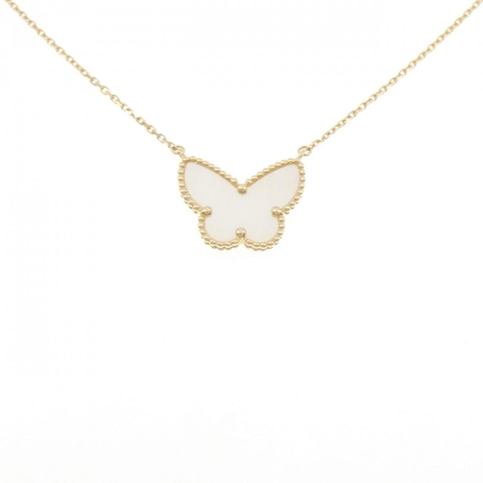 Lucky Necklace Papillon Necklace By Van Cleef Arpels: Lucky Necklace Papillon Necklace By Van Cleef Arpels Yellow Gold Papillon Necklace by Van Cleef & Arpels, featuring a delicate pendant with a beautiful design. This 18K yellow gold necklace boasts a u