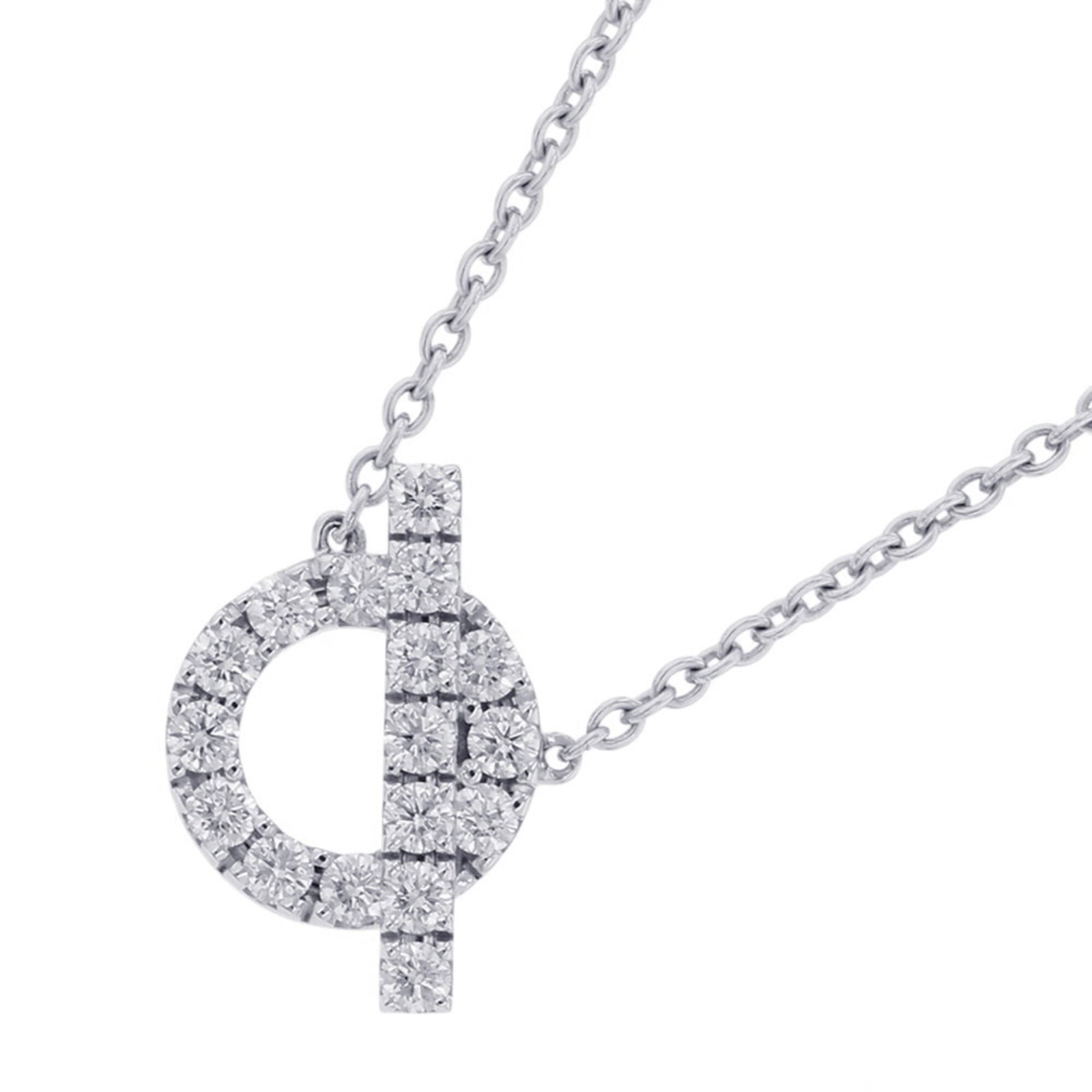 Hermes Finesse Necklace Pendant With 17 Diamonds (0.46Ct Total) In 18K White Gold.: Hermes Finesse Necklace Pendant With 17 Diamonds (0.46Ct Total) In 18K White Gold. Hermes Finesse Necklace Pendant With 17 Diamonds (0.46Ct Total) In 18K White Gold.The Hermes Finesse necklace