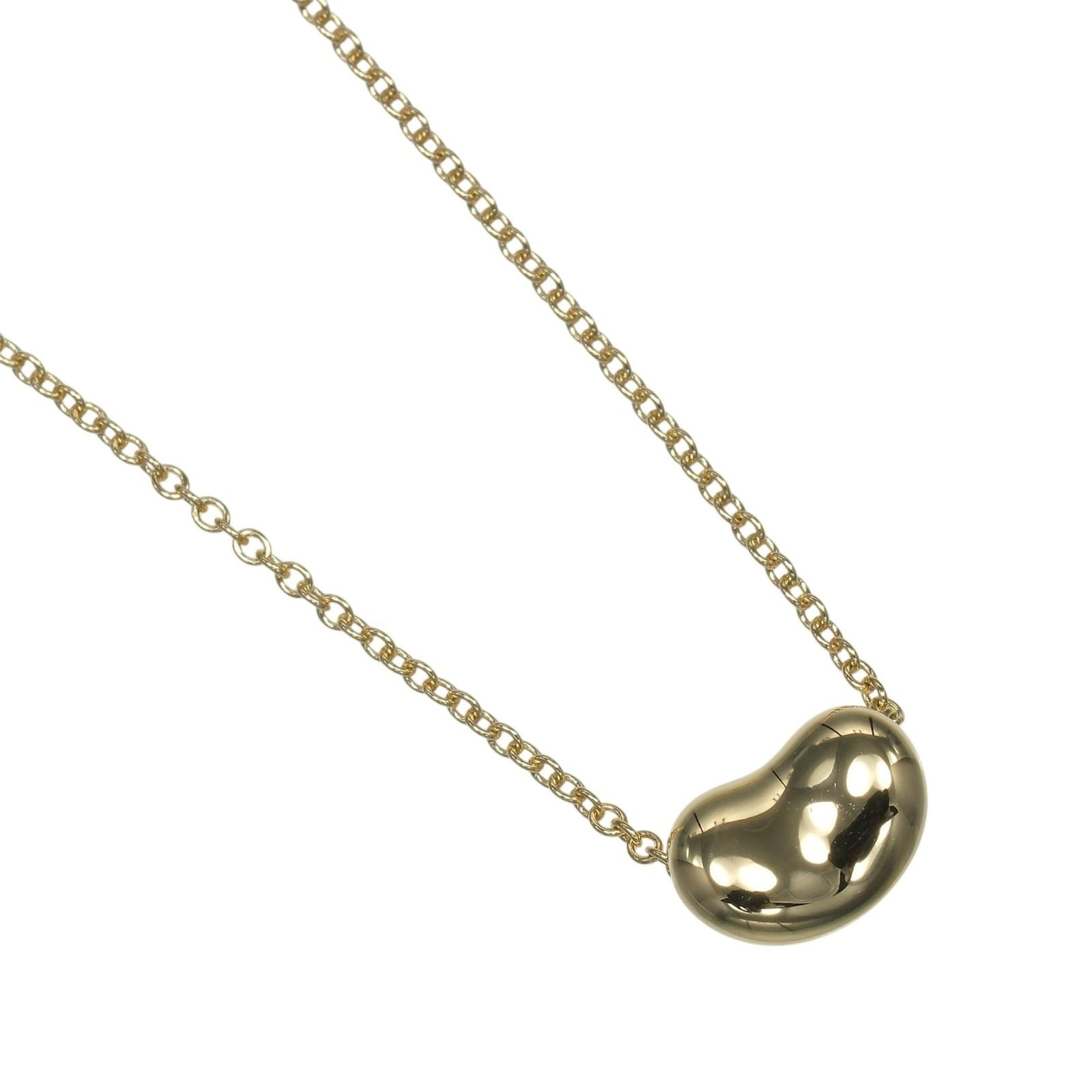 Tiffany & Co. Bean Necklace 9Mm Model 18K Yellow Gold Approx. 3.48G.: Tiffany & Co. Bean Necklace 9Mm Model 18K Yellow Gold Approx. 3.48G. Tiffany & Co. Bean Necklace in 18K Yellow Gold features a 9mm model with an approximate weight of 3.48g, showcasing the brand's sig