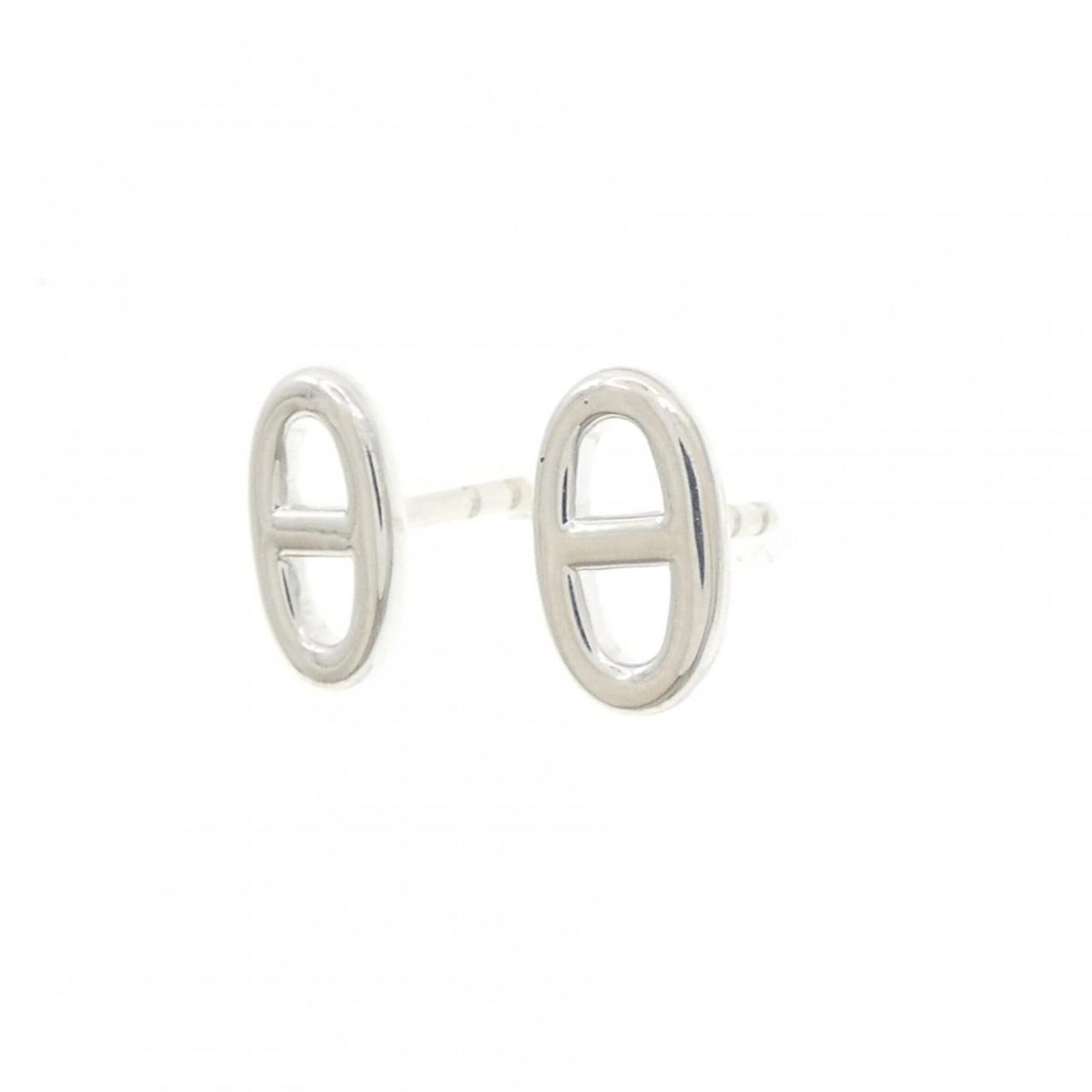 Hermes 925 Silver Earrings Stud - 2