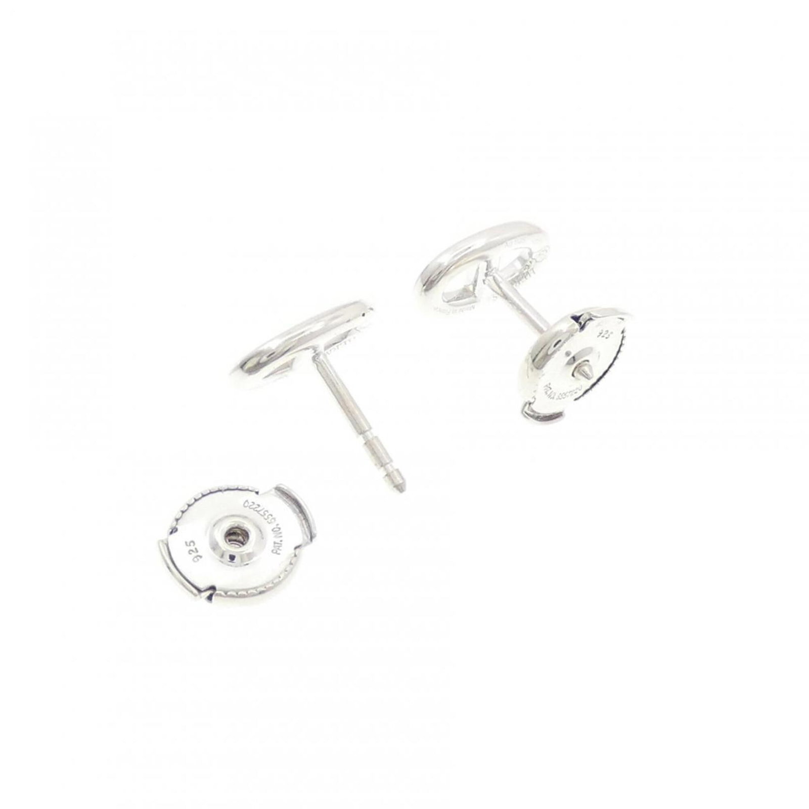 Hermes 925 Silver Earrings Stud - 3