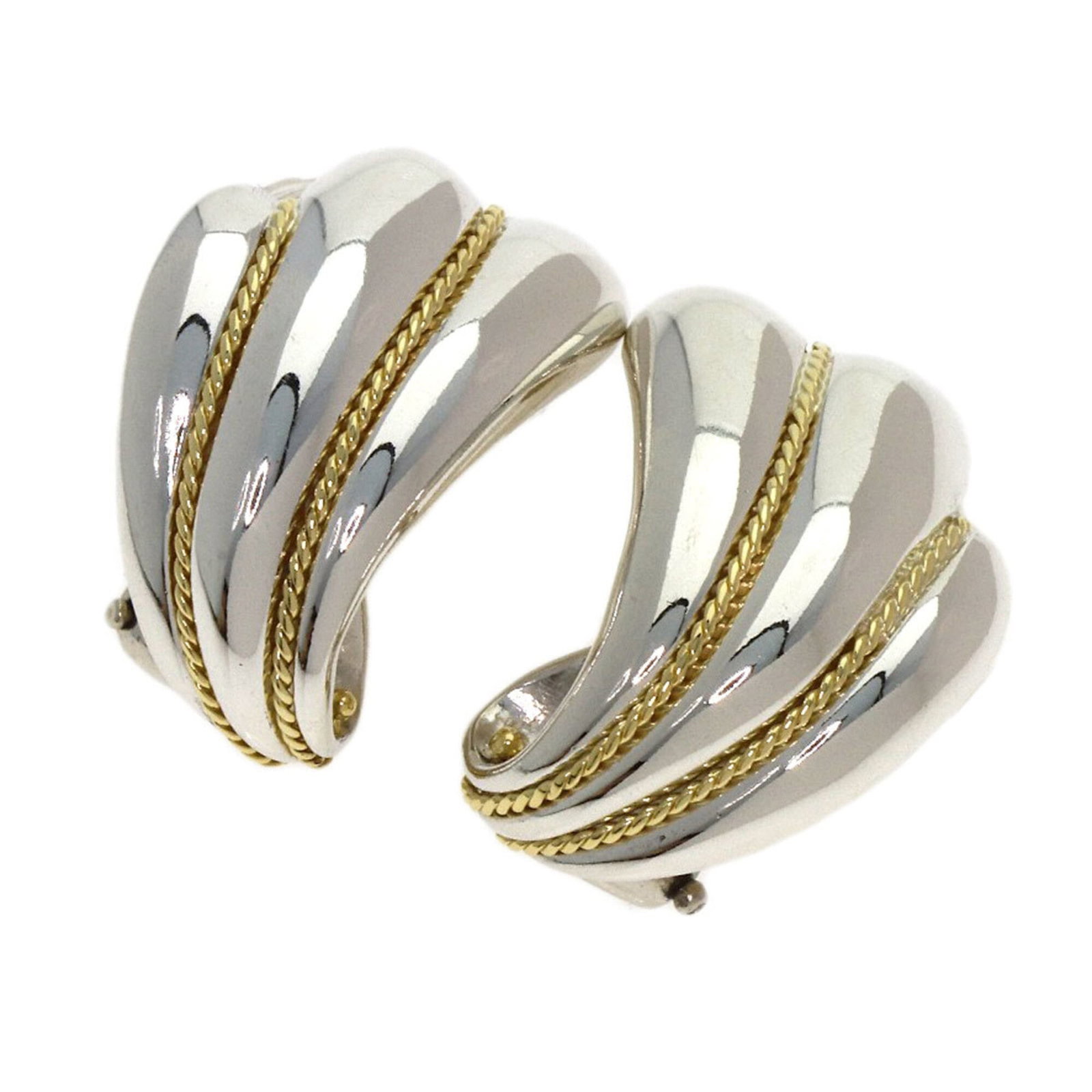 Tiffany Clip Earrings Silver Yellow Gold (18K): Tiffany Clip Earrings Silver Yellow Gold (18K) Silver and yellow gold (18K) combine in these elegant Tiffany clip earrings, featuring a subtle shine from the 18K metal. With their classic design and