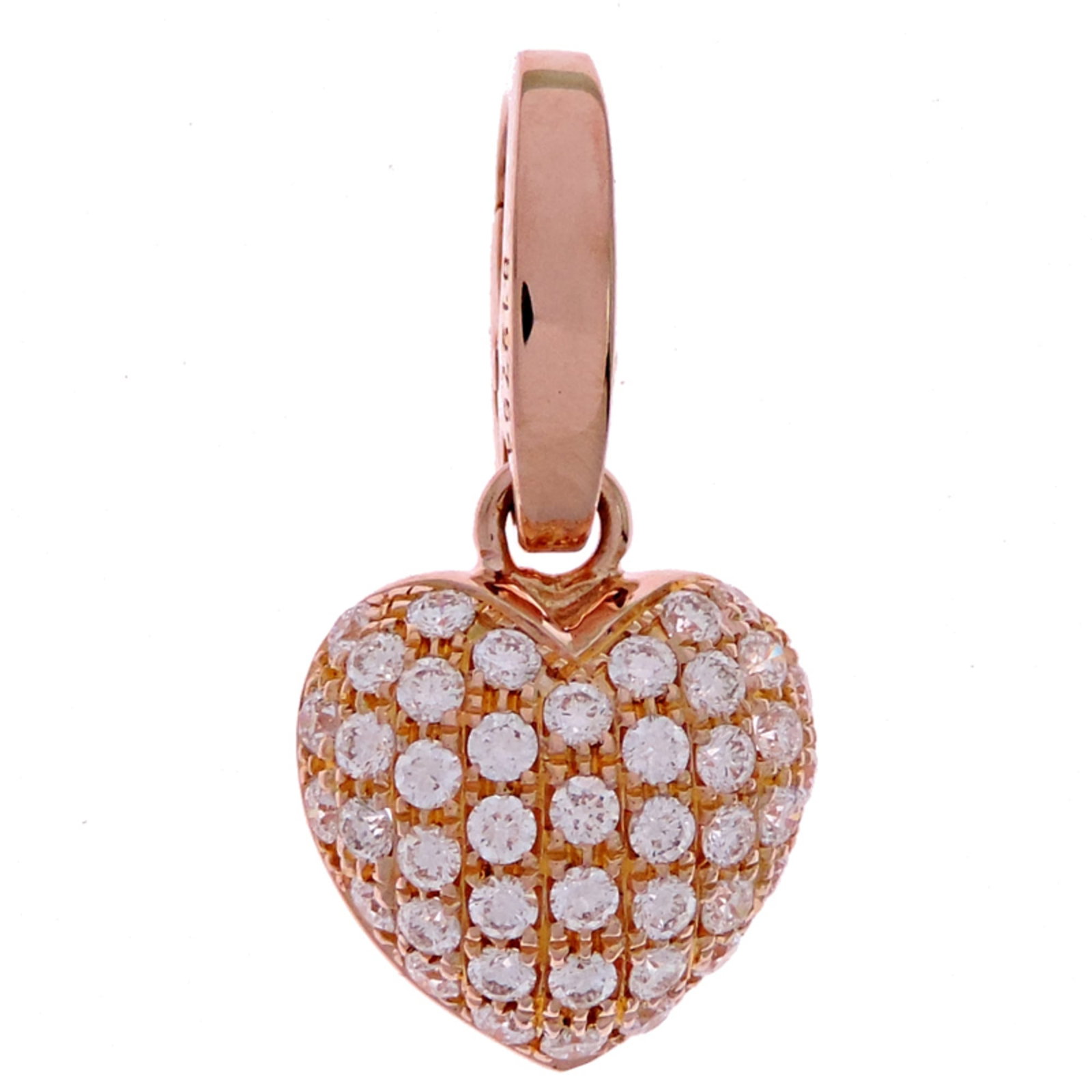 Pink Gold 18k Cartier Necklace Charm: Pink Gold 18k Cartier Necklace Charm Pink Gold 18k Cartier Necklace Charm - A beautiful, used pink gold necklace charm featuring a stunning diamond. The 12.60mm x 10.60mm diamond adds a touch of elega
