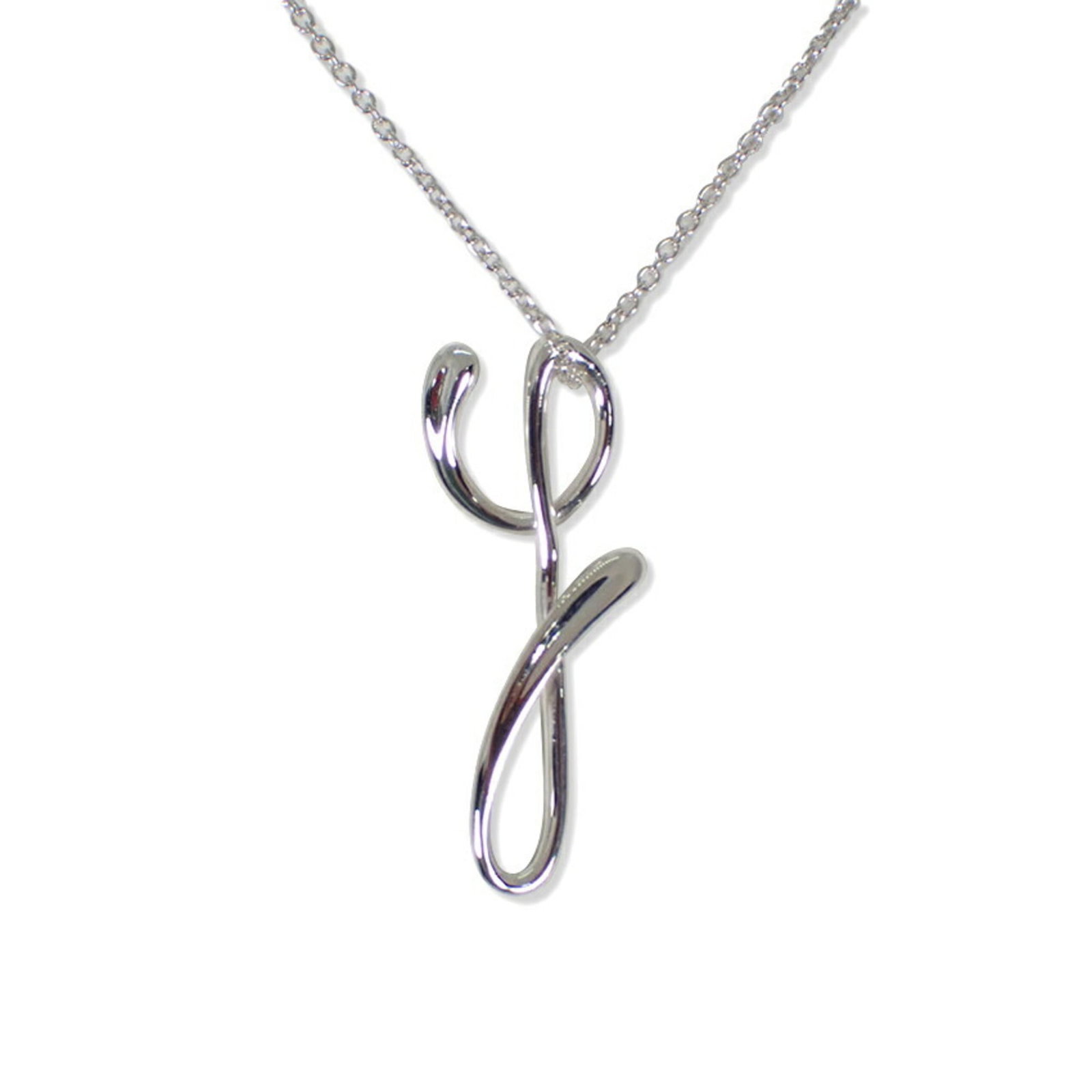 Tiffany Co Initial 925 Y Pendant Necklace: Tiffany Co Initial 925 Y Pendant Necklace Sterling silver pendant necklace from Tiffany & Co, featuring an initial pendant. The necklace has a 42 cm circumference and measures 27.2mm x 10mm in size. I
