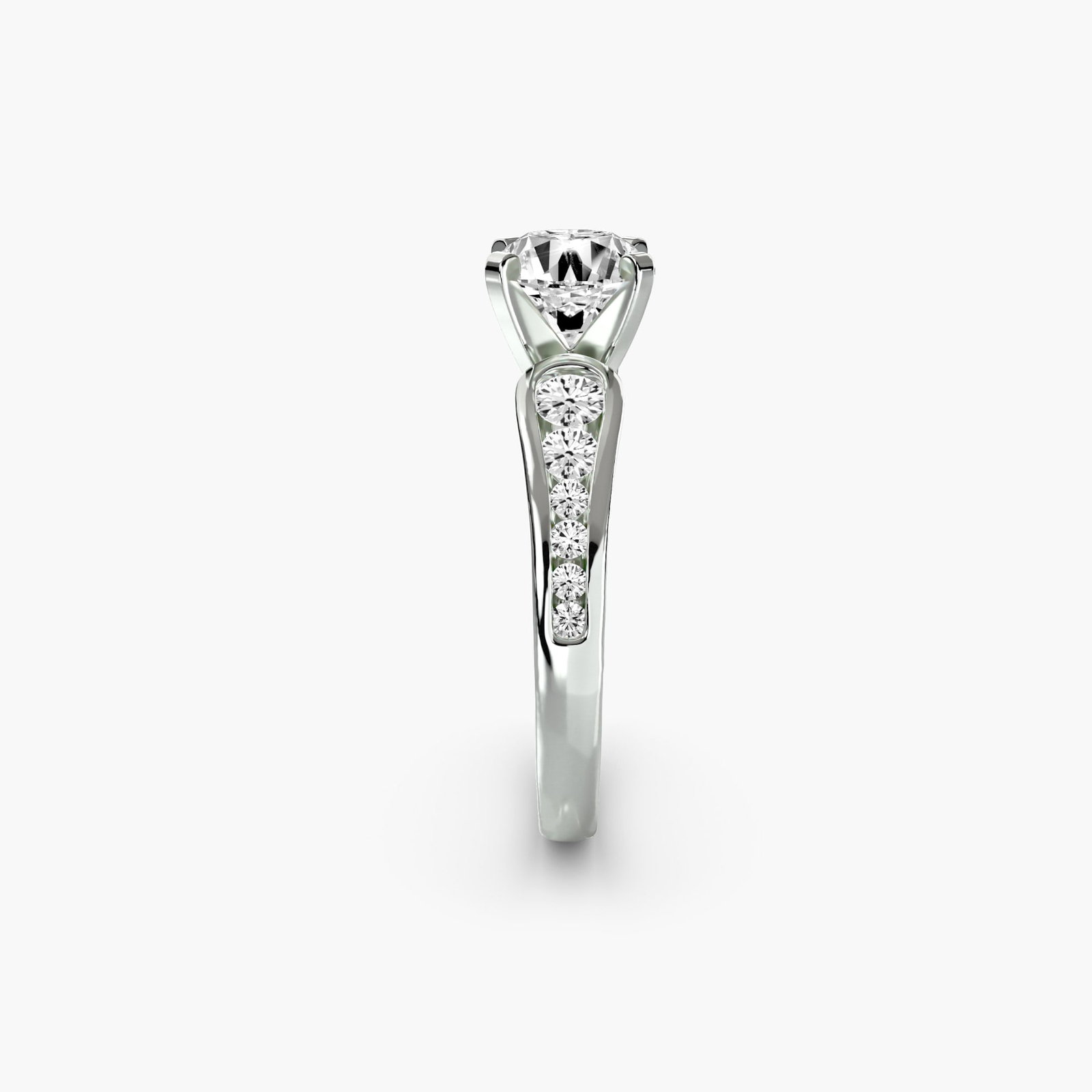 Pave Round 950 Platinum Ring Setting - 3