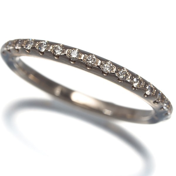 Kashikey Ring Brown Diamond 0.10Ct Line Half Eternity Us5.75-6 18K Bg: Kashikey Ring Brown Diamond 0.10Ct Line Half Eternity Us5.75-6 18K Bg Kashikey's Brown Diamond ring boasts a stunning 0.10 carat line half eternity design, set in 18k brown gold metal. The natural dia