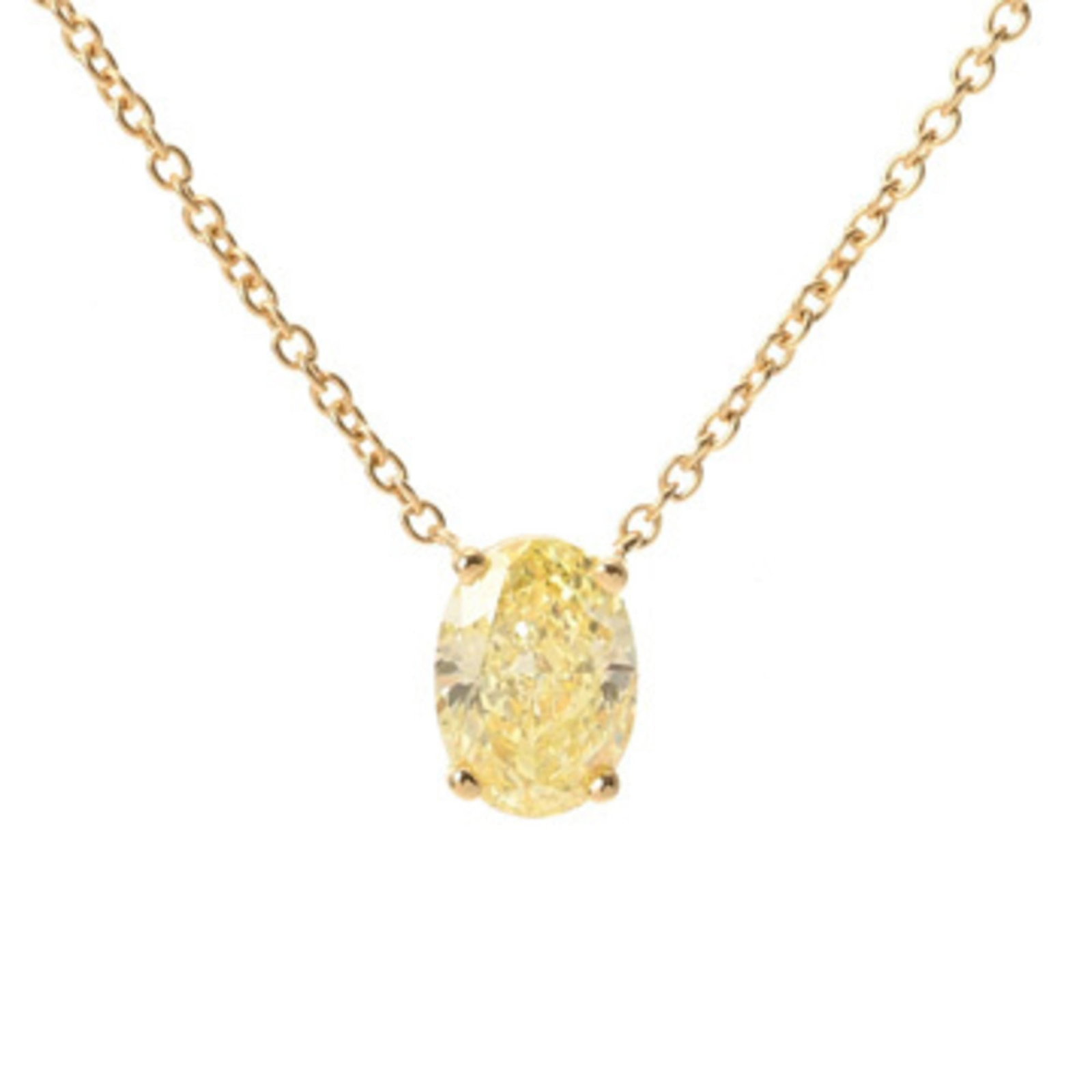 Tiffany&Co. Tiffany & Co. Single Diamond Oval 0.84Ct Si1-Me Women'S 18K Yellow Gold (Yg) Necklace A: Tiffany&Co. Tiffany & Co. Single Diamond Oval 0.84Ct Si1-Me Women'S 18K Yellow Gold (Yg) Necklace A Tiffany & Co. Single Diamond Oval 0.84Ct Si1-Me Women'S 18K Yellow Gold (Yg) Necklace A - A stunning