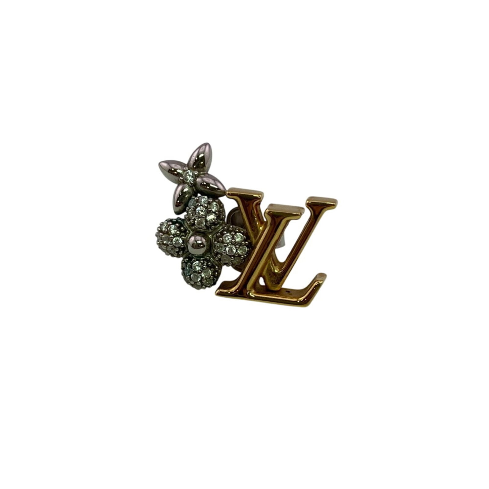 Silver Louis Vuitton Gram Puisse M01264 Earrings: Silver Louis Vuitton Gram Puisse M01264 Earrings Silver Louis Vuitton Gram Puisse M01264 Earrings are adorned with rhinestones in gold and silver hues, adding a touch of luxury to any outfit. With the