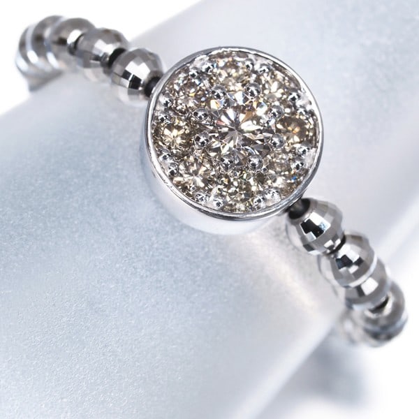 Brown Diamond 0.30Ct Circle One Size Fits All Ring 900 Platinum: Brown Diamond 0.30Ct Circle One Size Fits All Ring 900 Platinum 900 Platinum ring with a natural brown diamond, weighing 0.30 carats in a circle design, suitable for all ring sizes between US4.75 and 