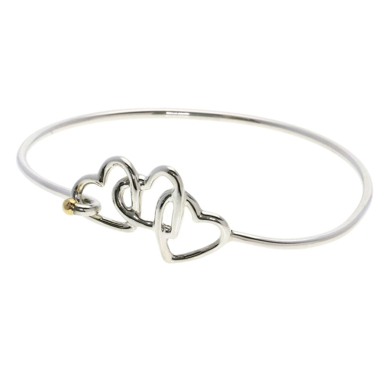 Tiffany Bangle Silver Yellow Gold (18K): Tiffany Bangle Silver Yellow Gold (18K) Silver and yellow gold 18K bangle from Tiffany, measuring 17.5cm in length, bearing a signature. This used item is in like new condition with hardly any traces 